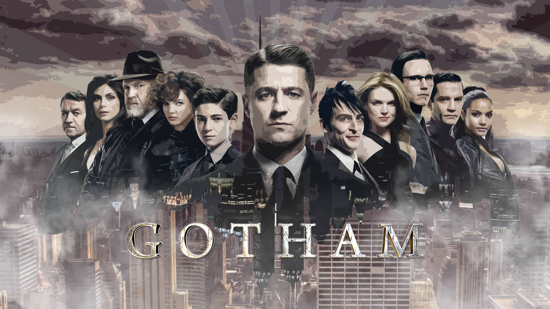 Καφέ Αισθητική 4K Gotham Ensemble — Batman Ταπετσαρία