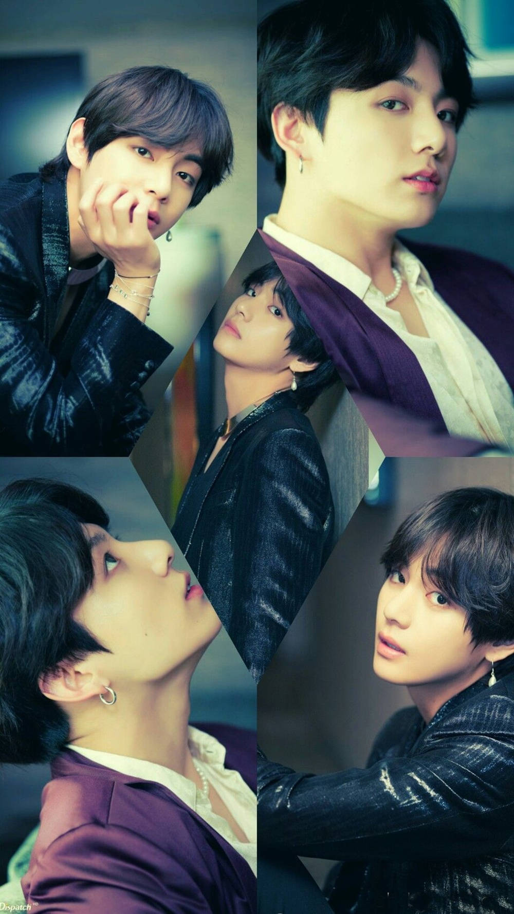Κολάζ Τέχνης BTS JK και V Ταπετσαρία