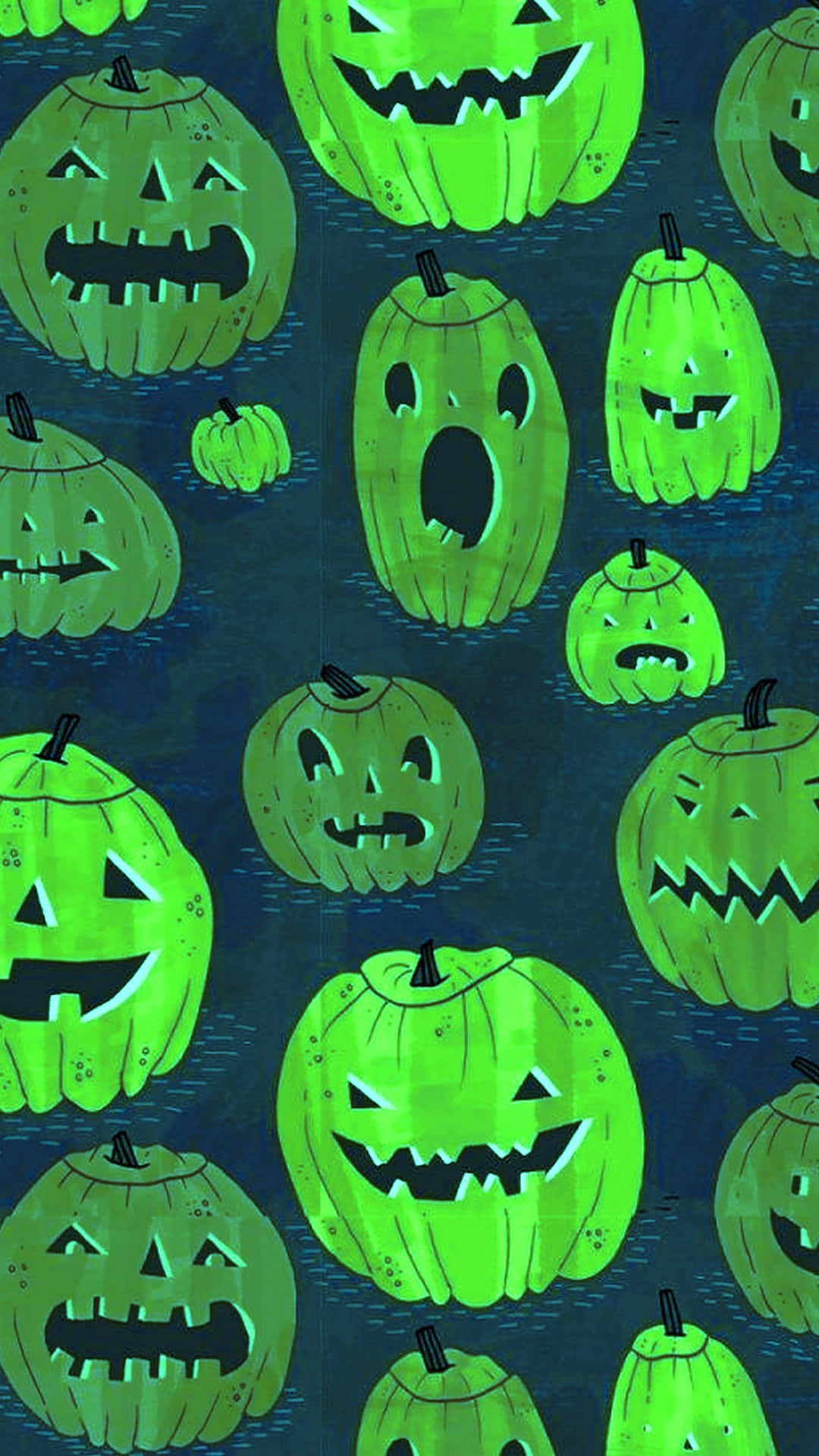 κολοκύθες Halloween με λαμπερά μάτια Ταπετσαρία