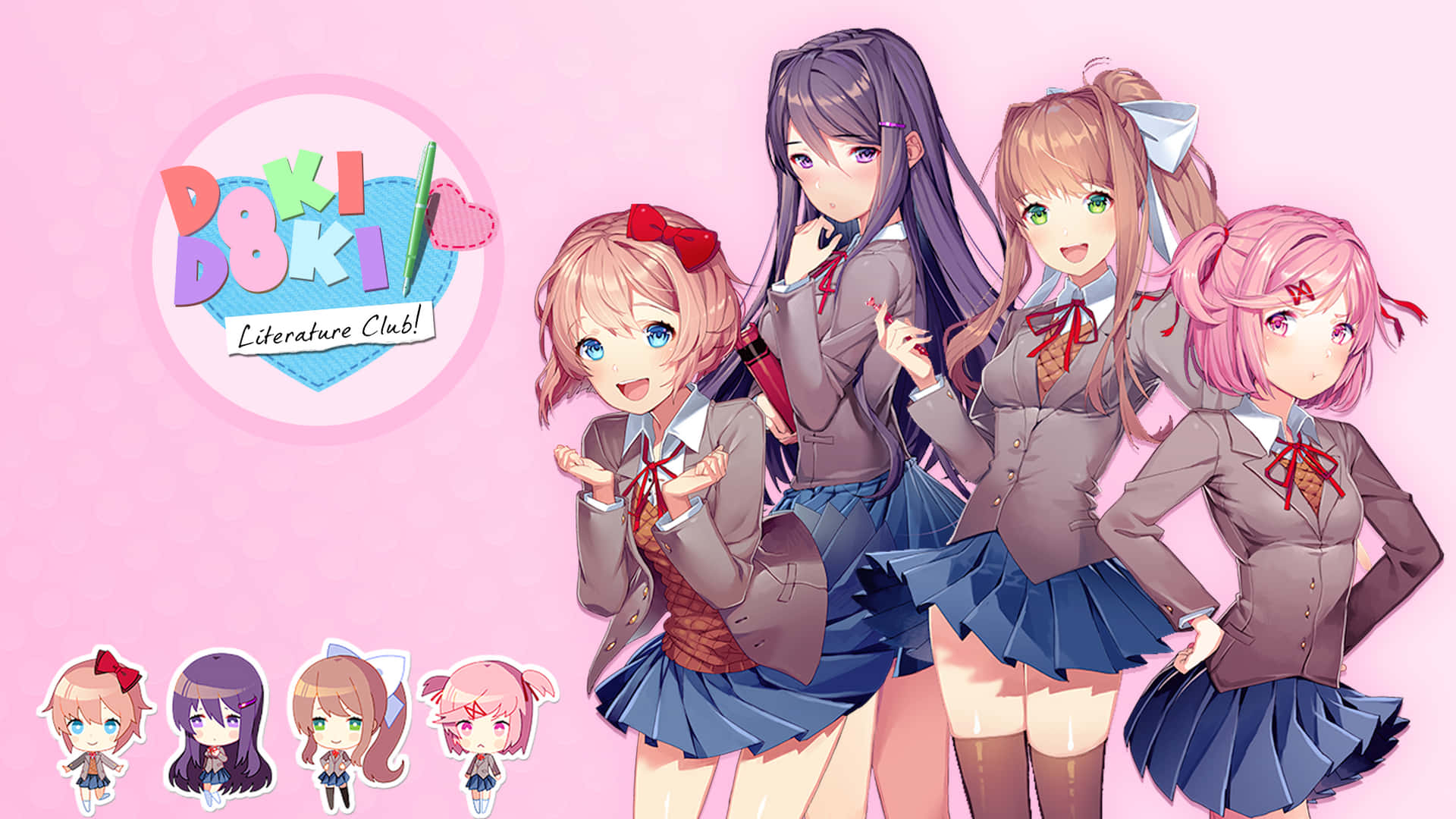 DDLC — Χαριτωμένο anime GIF Ταπετσαρία