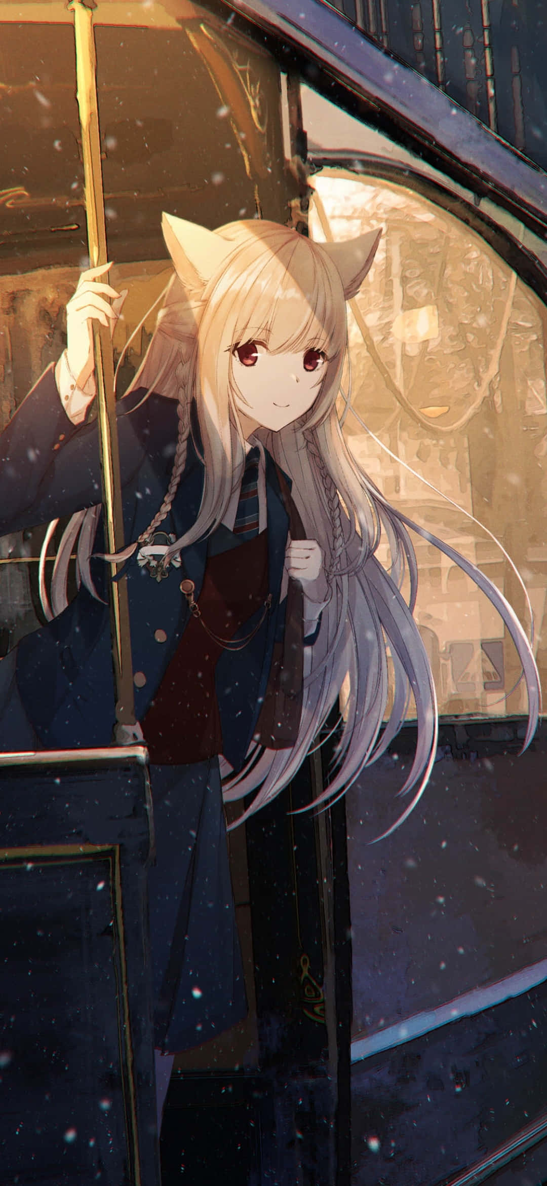Κουλ Anime Αλεπού Σε Λεωφορείο Ταπετσαρία