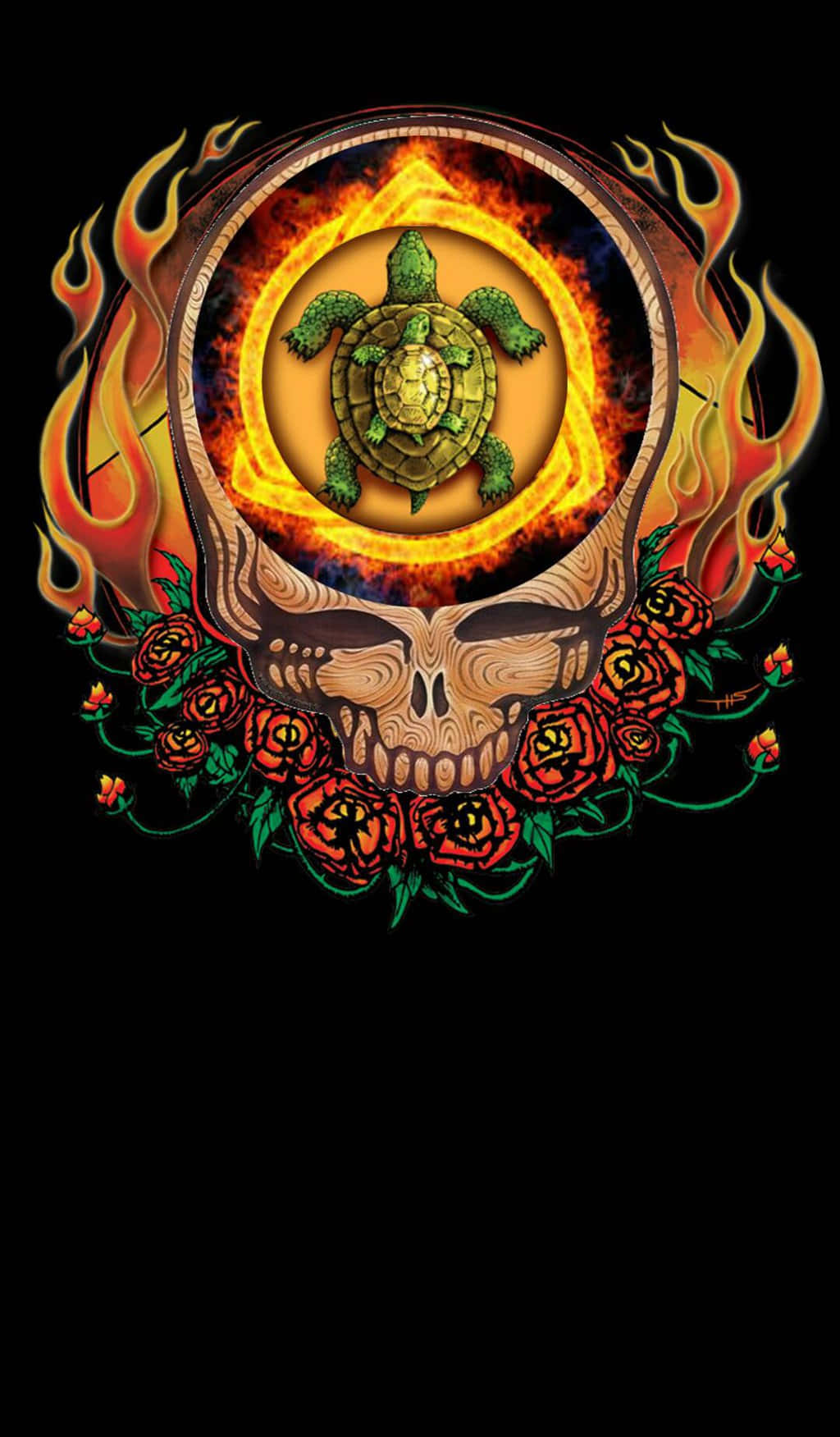 Κρανίο με μια Χελώνα ως Grateful Dead iPhone Ταπετσαρία