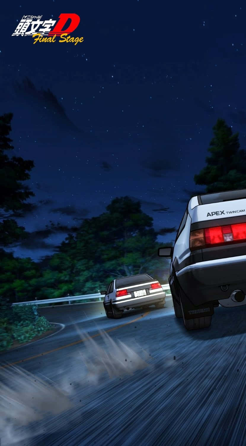 Κυνηγητό αυτοκινήτου στο σκοτάδι από το Initial D Ταπετσαρία