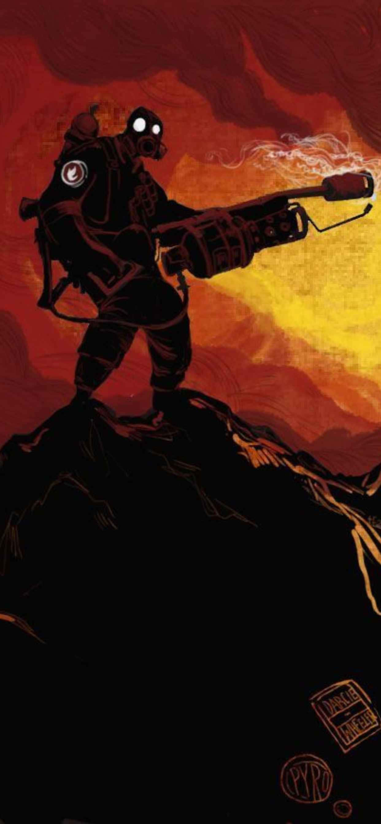 Κόκκινη Σκιά Πυροβόλου iPhone Xs Max Team Fortress 2 Φόντο Ταπετσαρία
