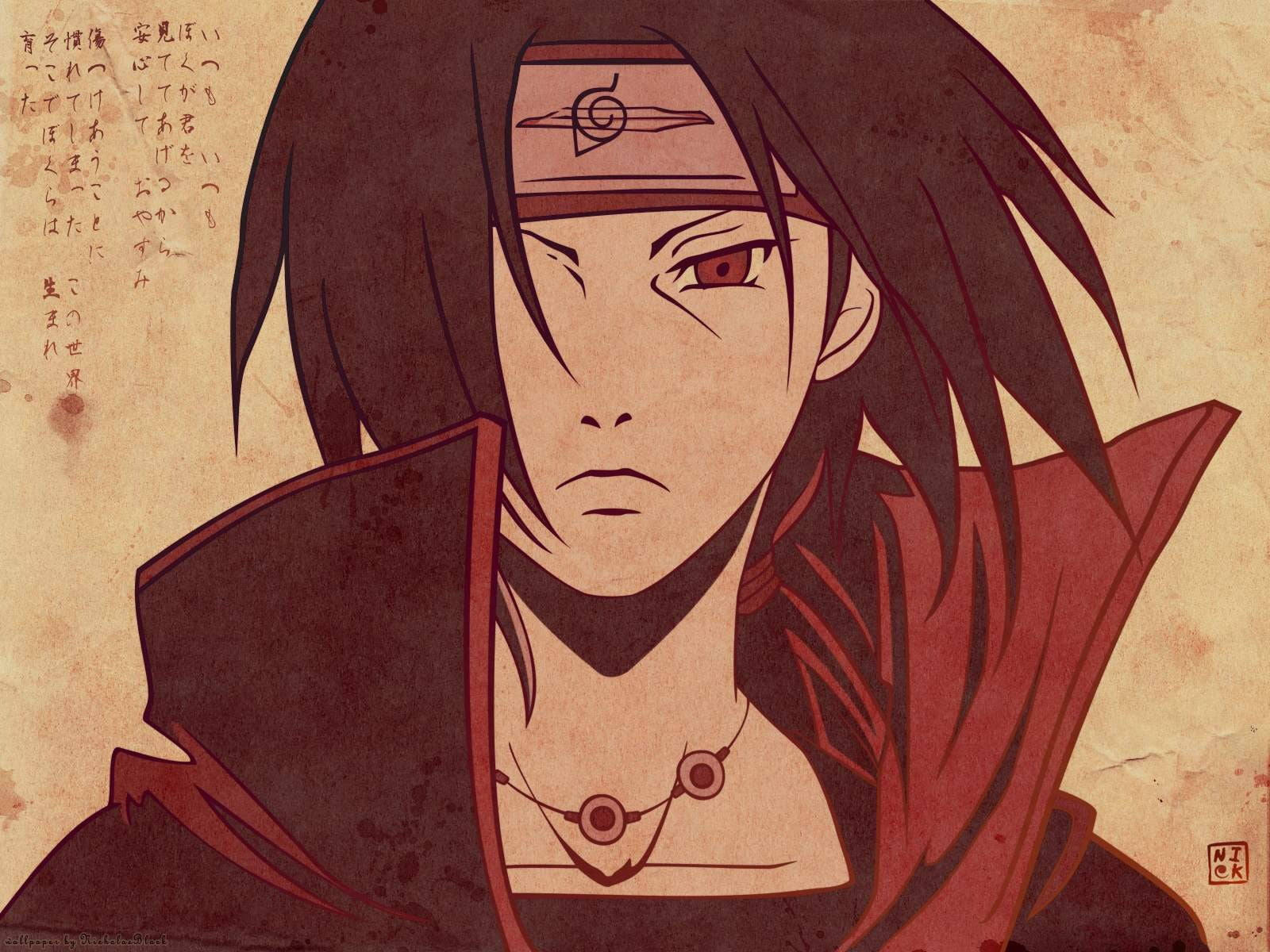 Κόκκινο Anime Uchiha Itachi Ταπετσαρία