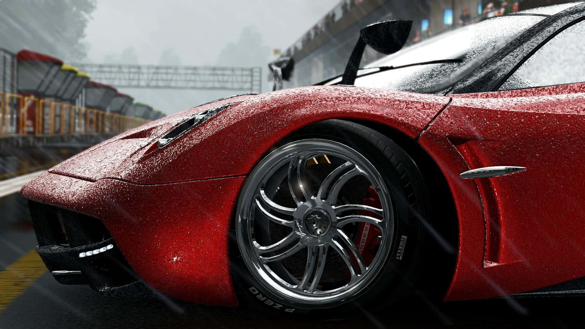Κόκκινο Αυτοκίνητο Forza σε Βροχή - HD Ταπετσαρία Project Cars Ταπετσαρία
