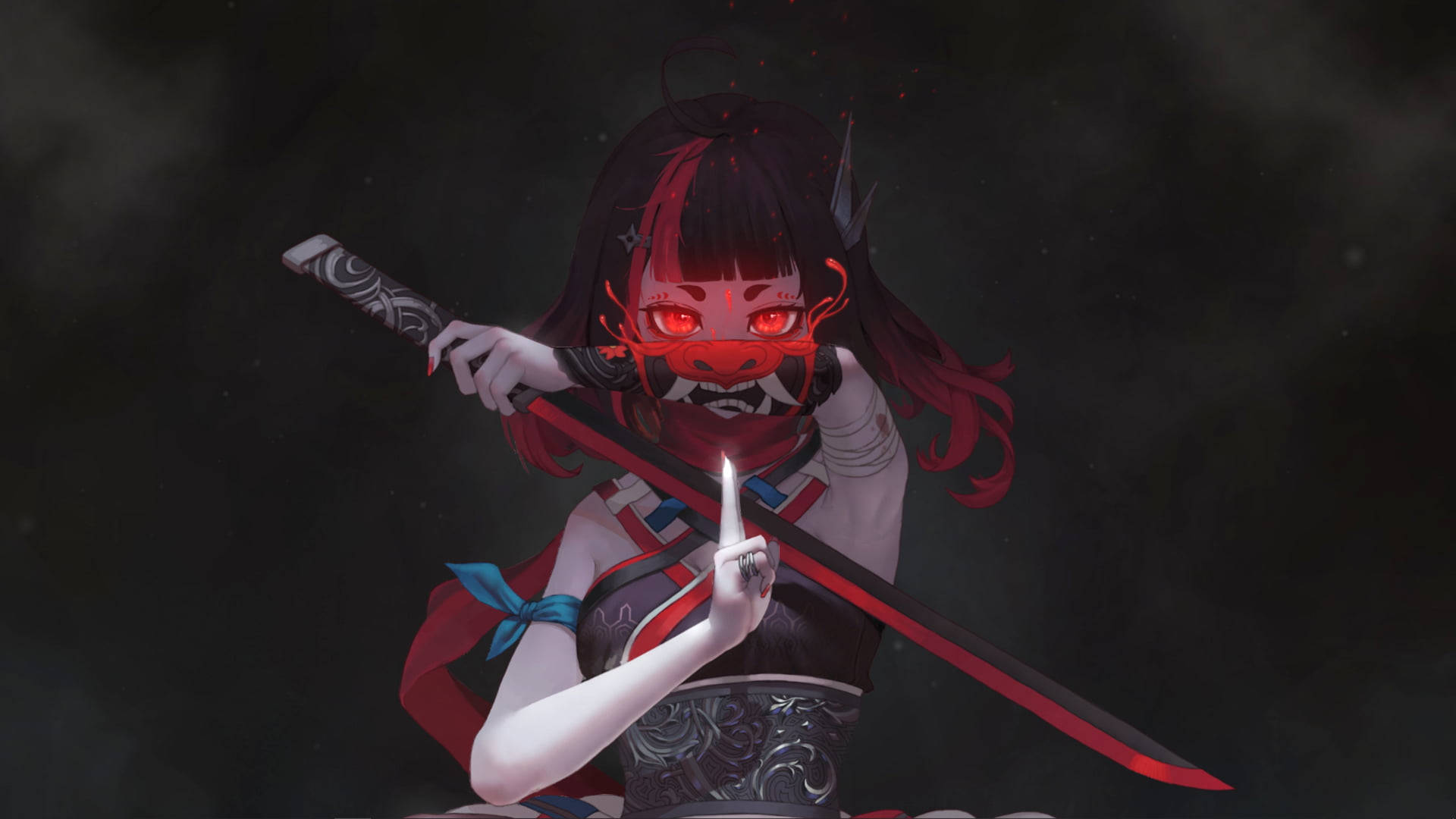 Κόκκινος Διάβολος Anime — Σκοτεινό anime GIF Ταπετσαρία