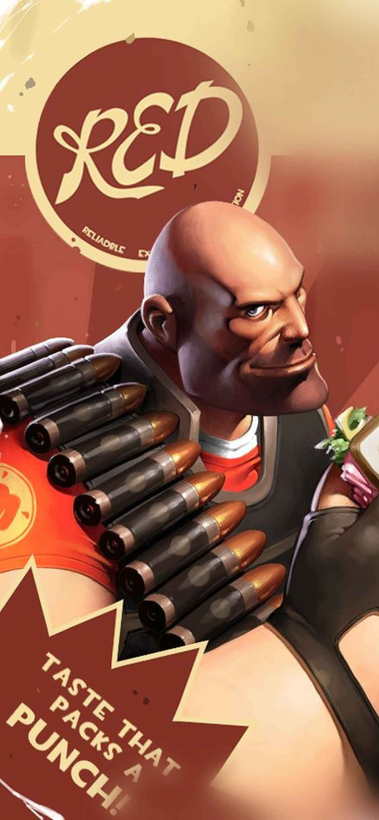 Κόκκινος Βαρύς Χαρακτήρας iPhone Xs Max Team Fortress 2 Φόντο Ταπετσαρία