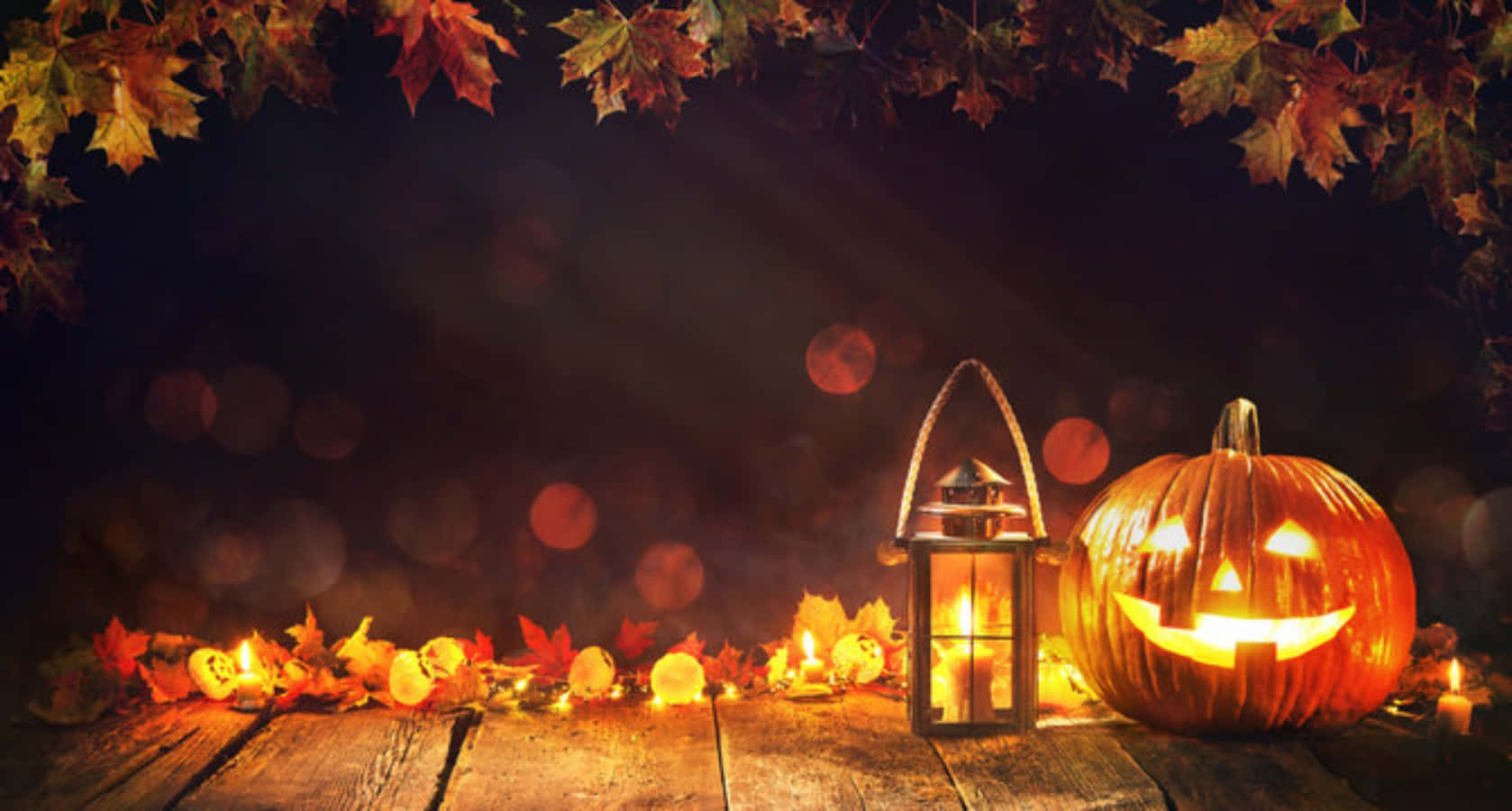 Λάμπα με κολοκύθα για το Φθινόπωρο του Halloween Ταπετσαρία