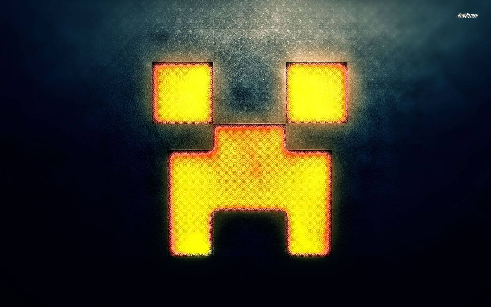 Minecraft pixel πορτοκαλί πρόσωπο creeper λαμπερό ταπετσαρία — Minecraft Ταπετσαρία