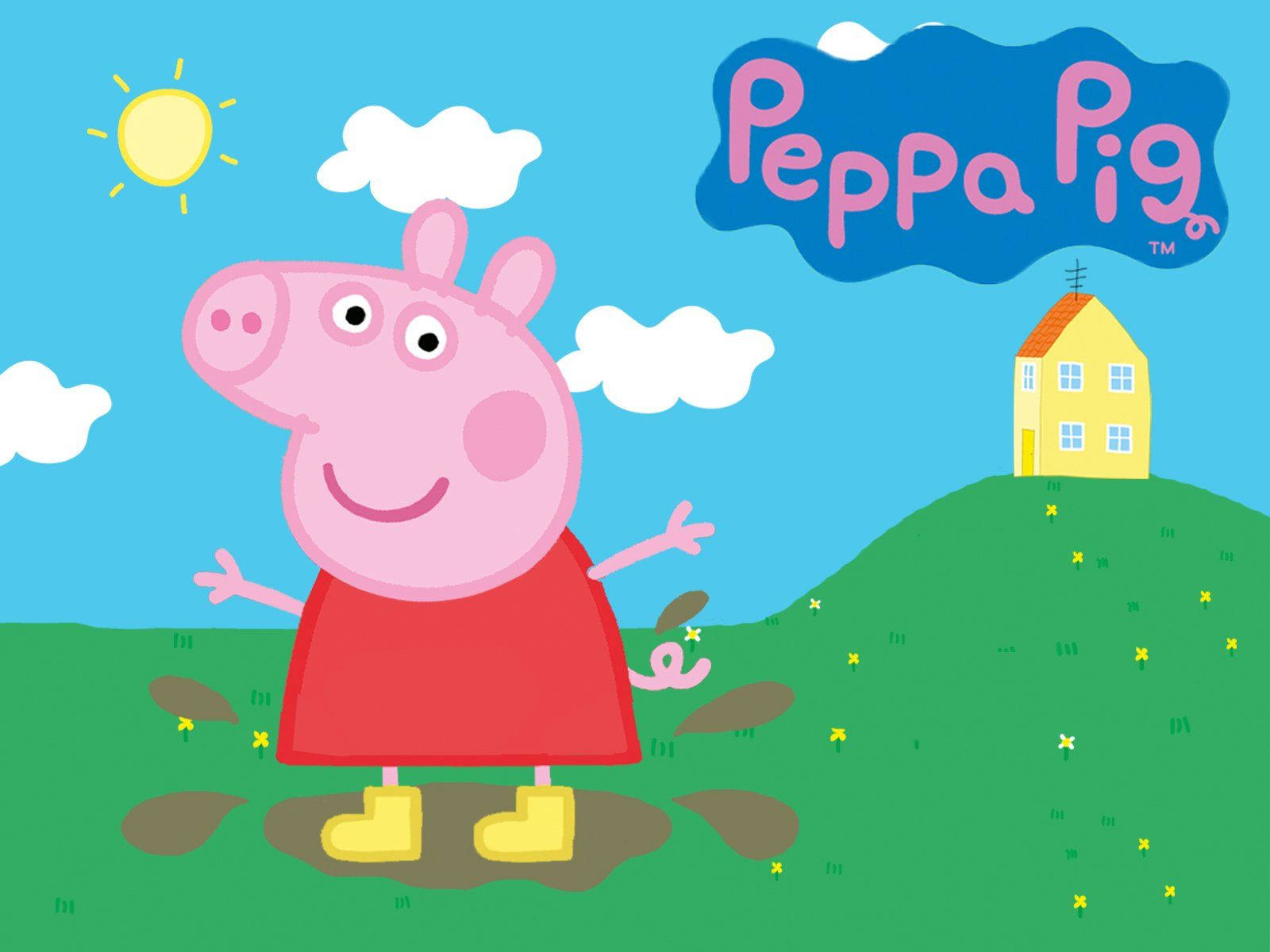 Λασπωμένο Πράσινο Χωράφι Peppa Pig Tablet Ταπετσαρία