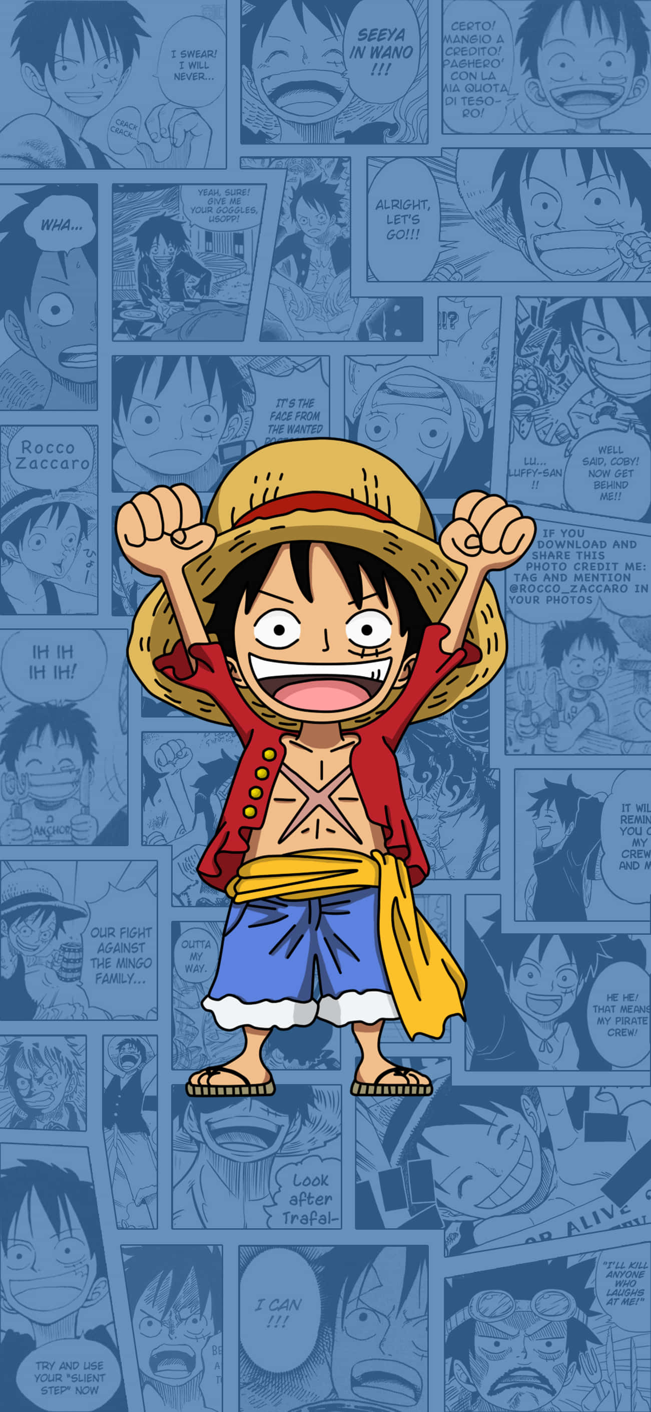 Λεζάντα: Δυναμική Στάση του Luffy σε Luffy Phone Wallpaper Ταπετσαρία