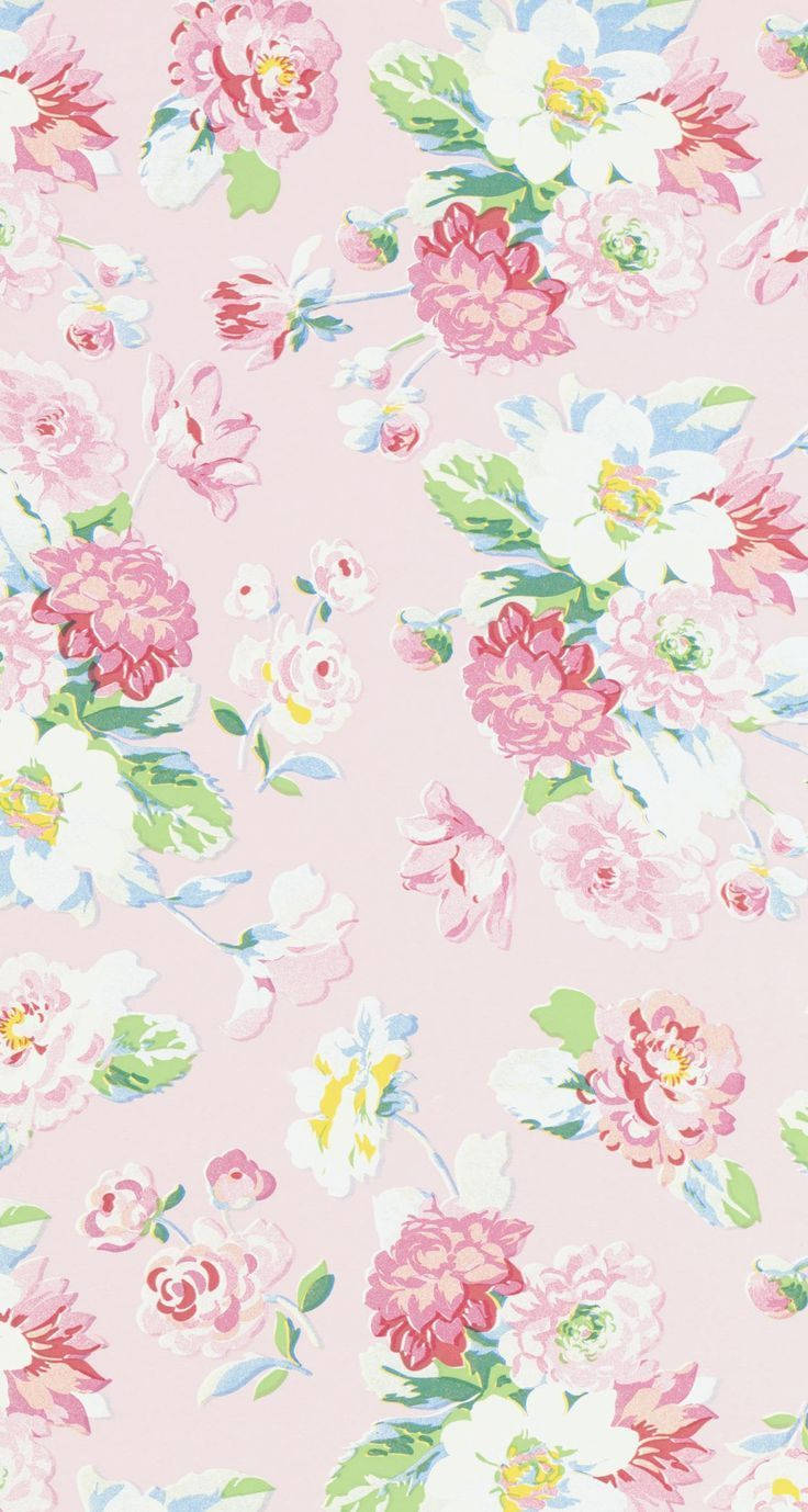 Λευκά και Ροζ Λουλούδια Floral iPhone Ταπετσαρία