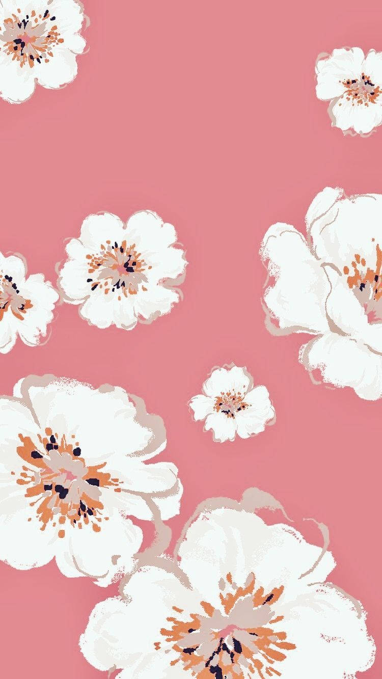 Λευκά Λουλούδια Floral iPhone Ταπετσαρία