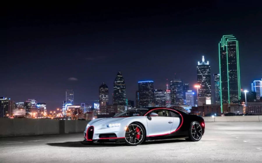 Λευκό Bugatti Chiron 4K Ταπετσαρία