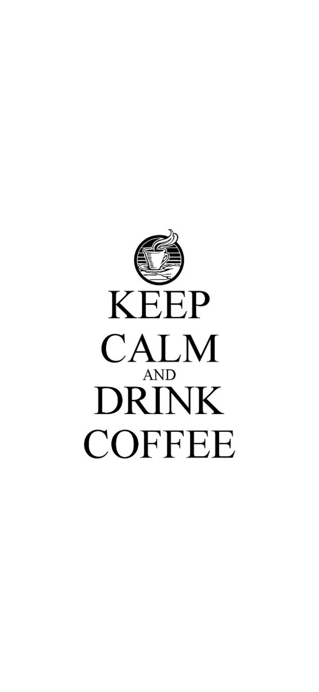 Λευκό Keep Calm Πιες Καφέ iPhone Ταπετσαρία