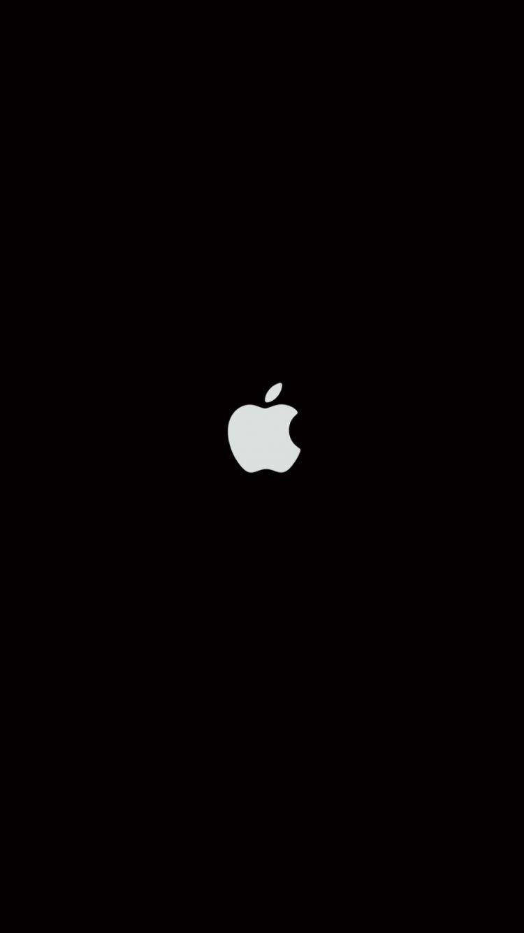 Λευκό Λογότυπο Apple σε Μαύρο Φόντο για iPhone Ταπετσαρία
