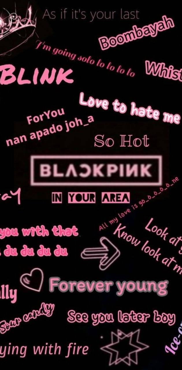 Λογότυπο Blackpink με Τίτλους Τραγουδιών Ταπετσαρία