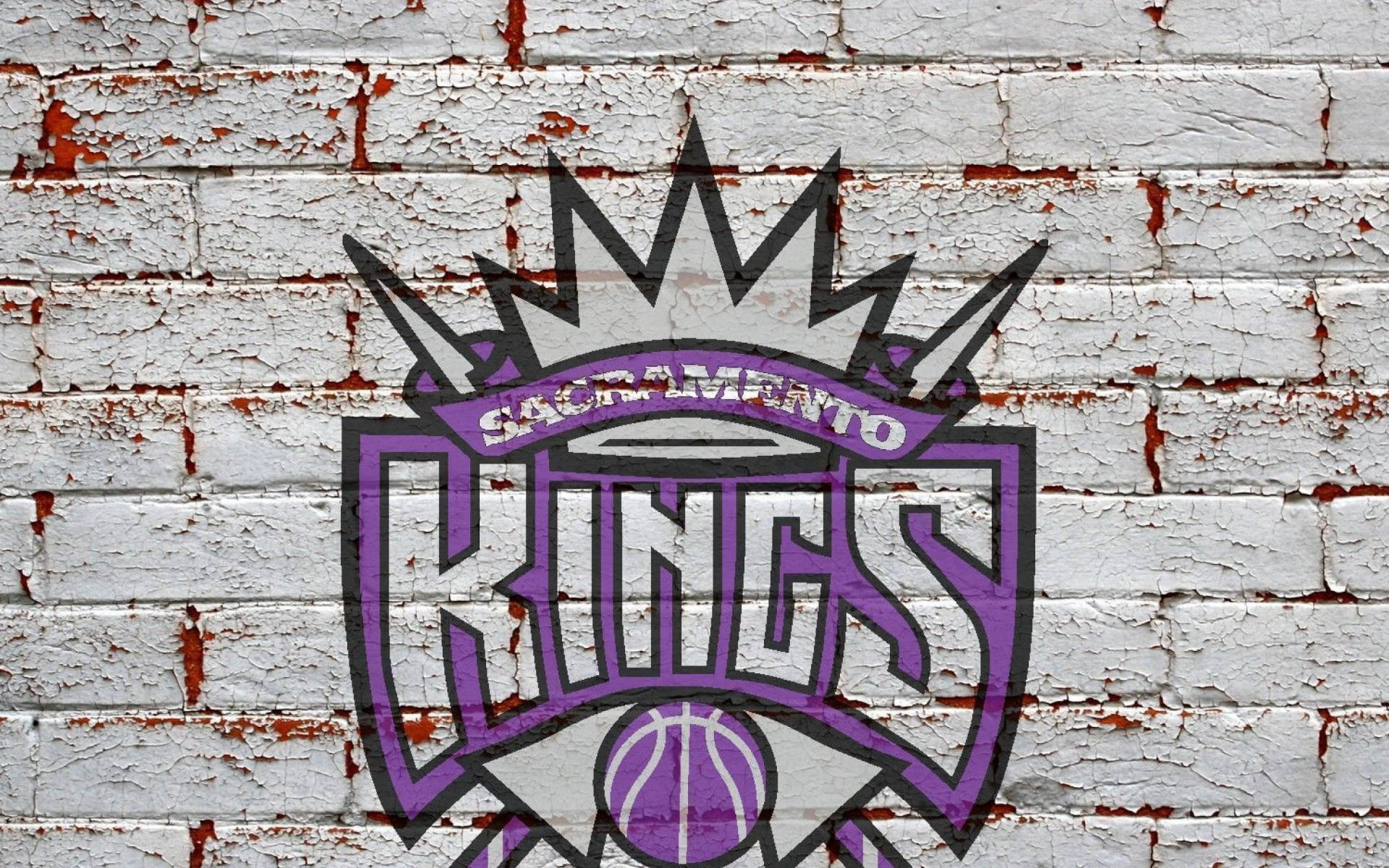 Λογότυπο Sacramento Kings σε Τοίχο από Τούβλα Ταπετσαρία