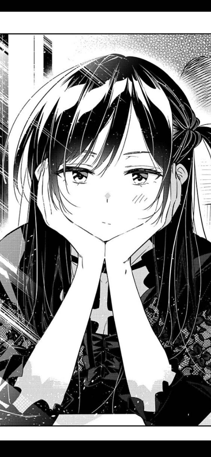 Λυπημένο Anime Κορίτσι Ασπρόμαυρη Λωρίδα Manga Ταπετσαρία