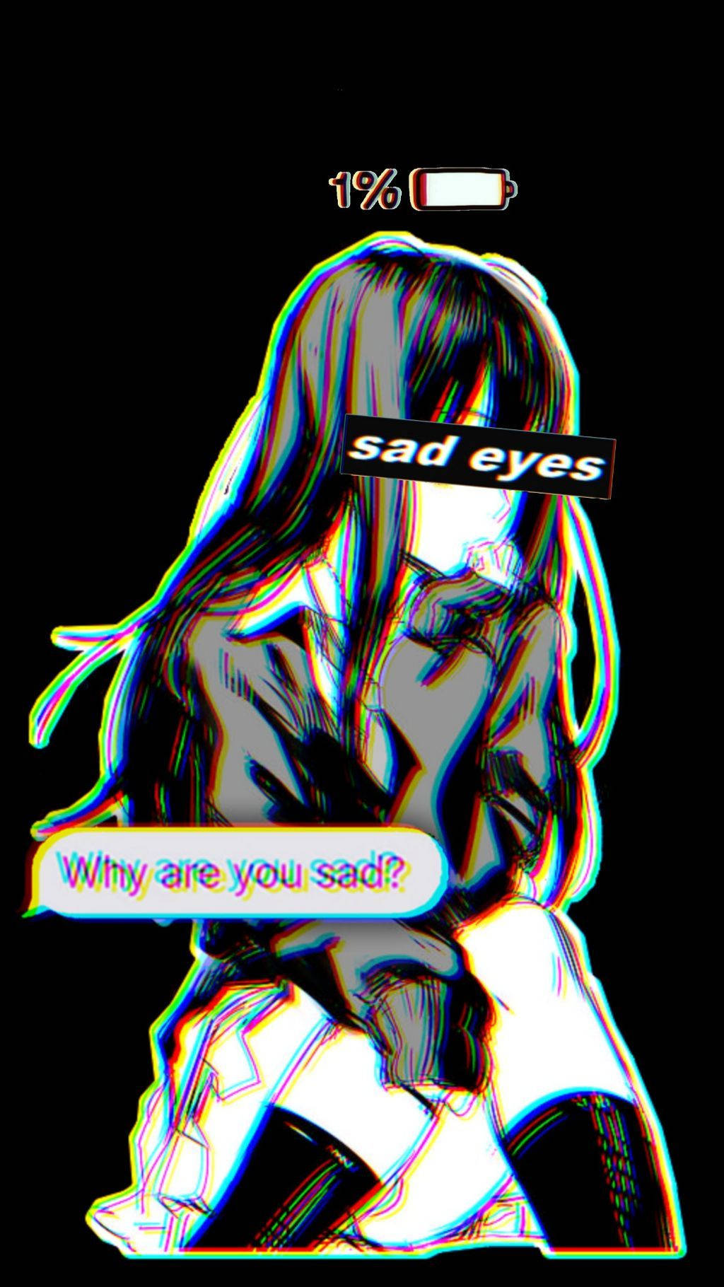 Λυπημένο Κορίτσι Anime PFP Ταπετσαρία
