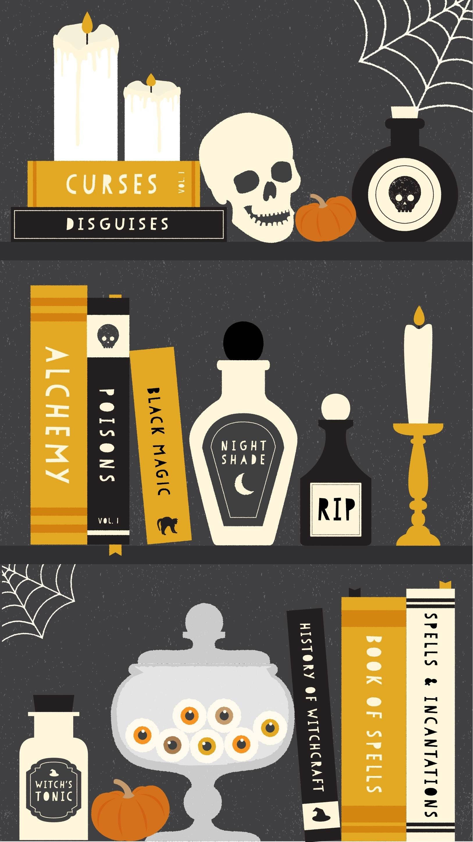 Μάγισσα Πράγματα Halloween iPhone Ταπετσαρία