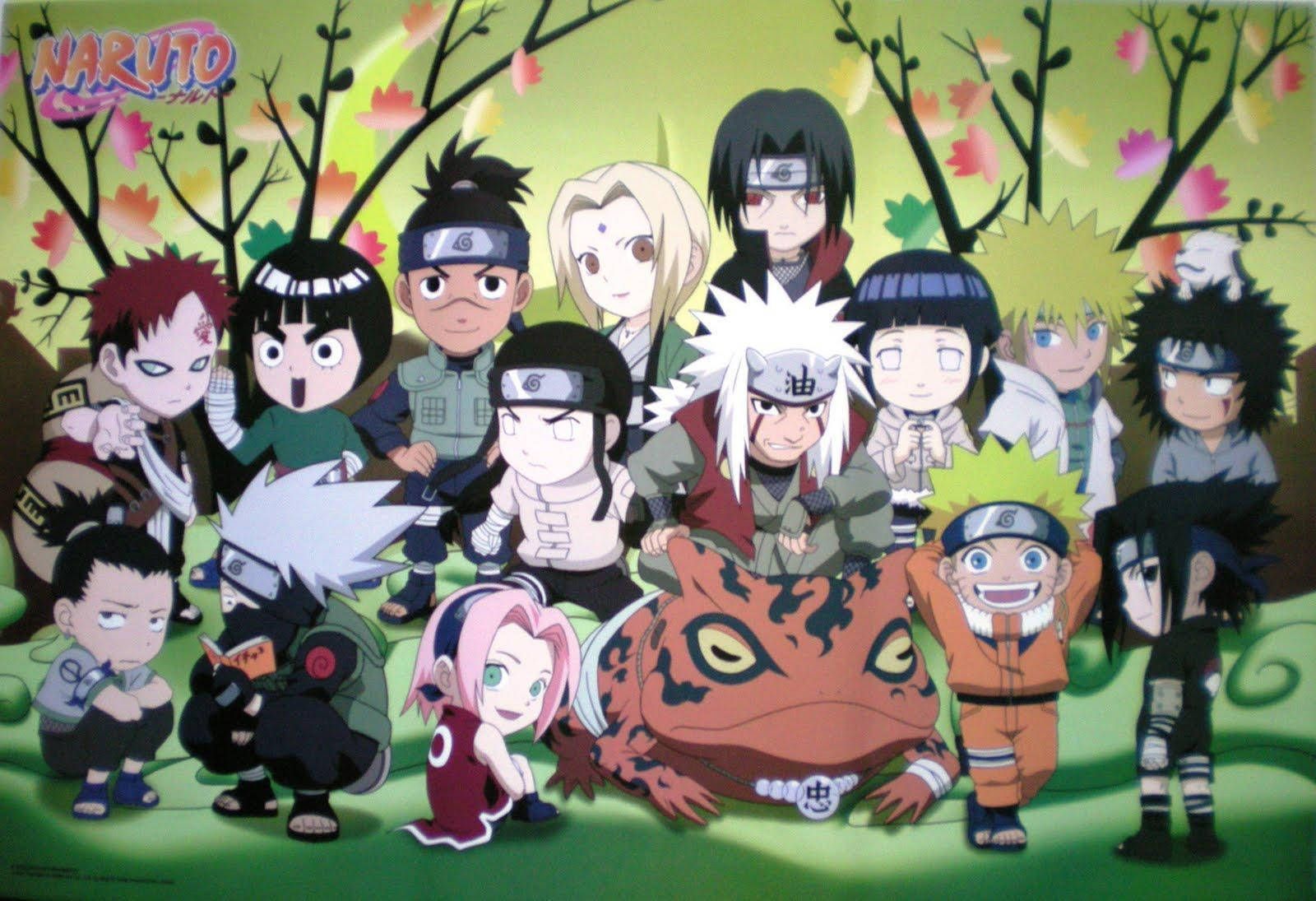 Μίνι Χαρακτήρες Naruto Εξώφυλλο Anime Ταπετσαρία