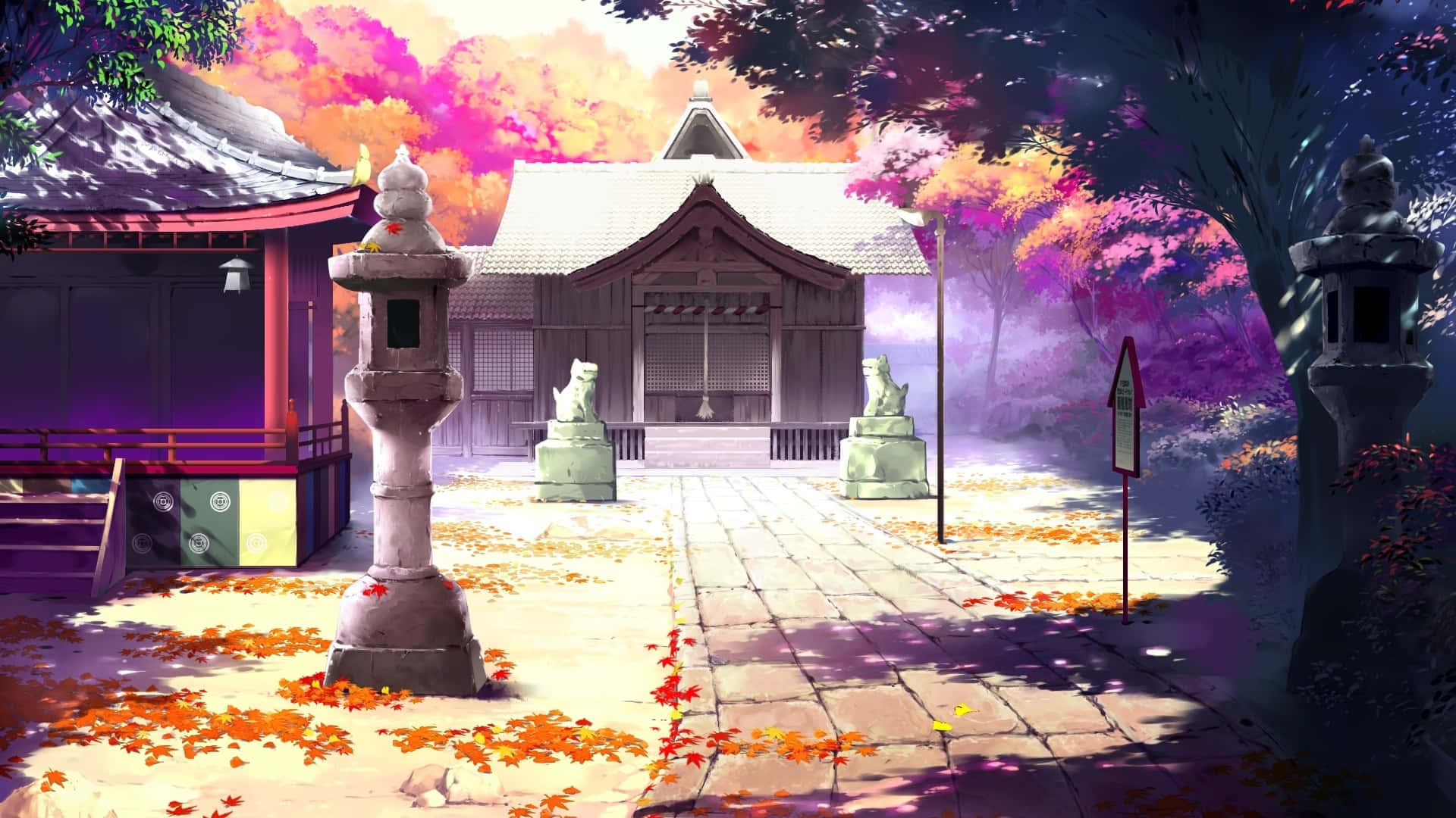 Μαγευτικό Anime Τοπίο με Δέντρα Κερασιάς Ταπετσαρία