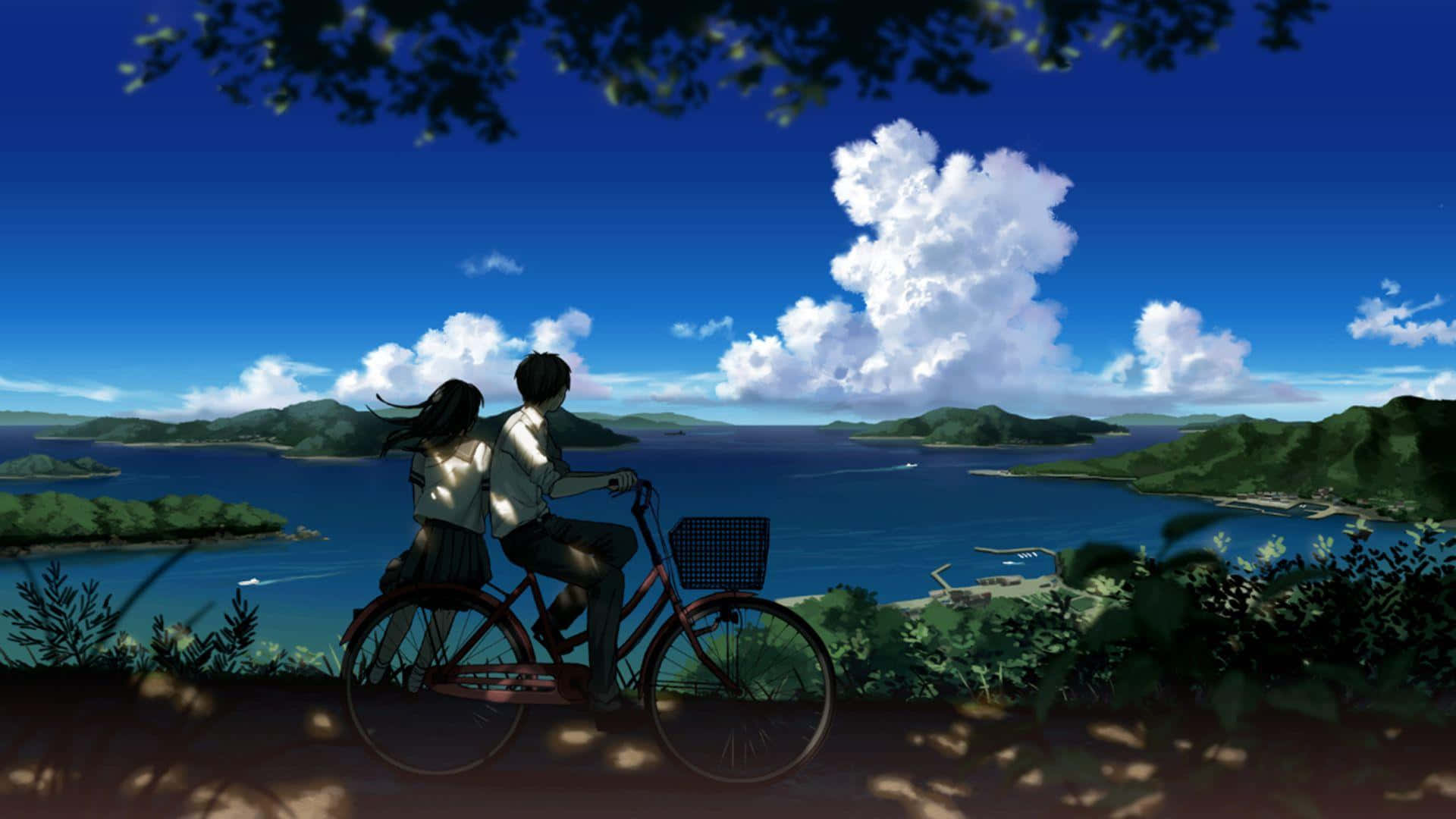 Μαγευτικό Anime Τοπίο με Άνθη Κερασιάς Ταπετσαρία