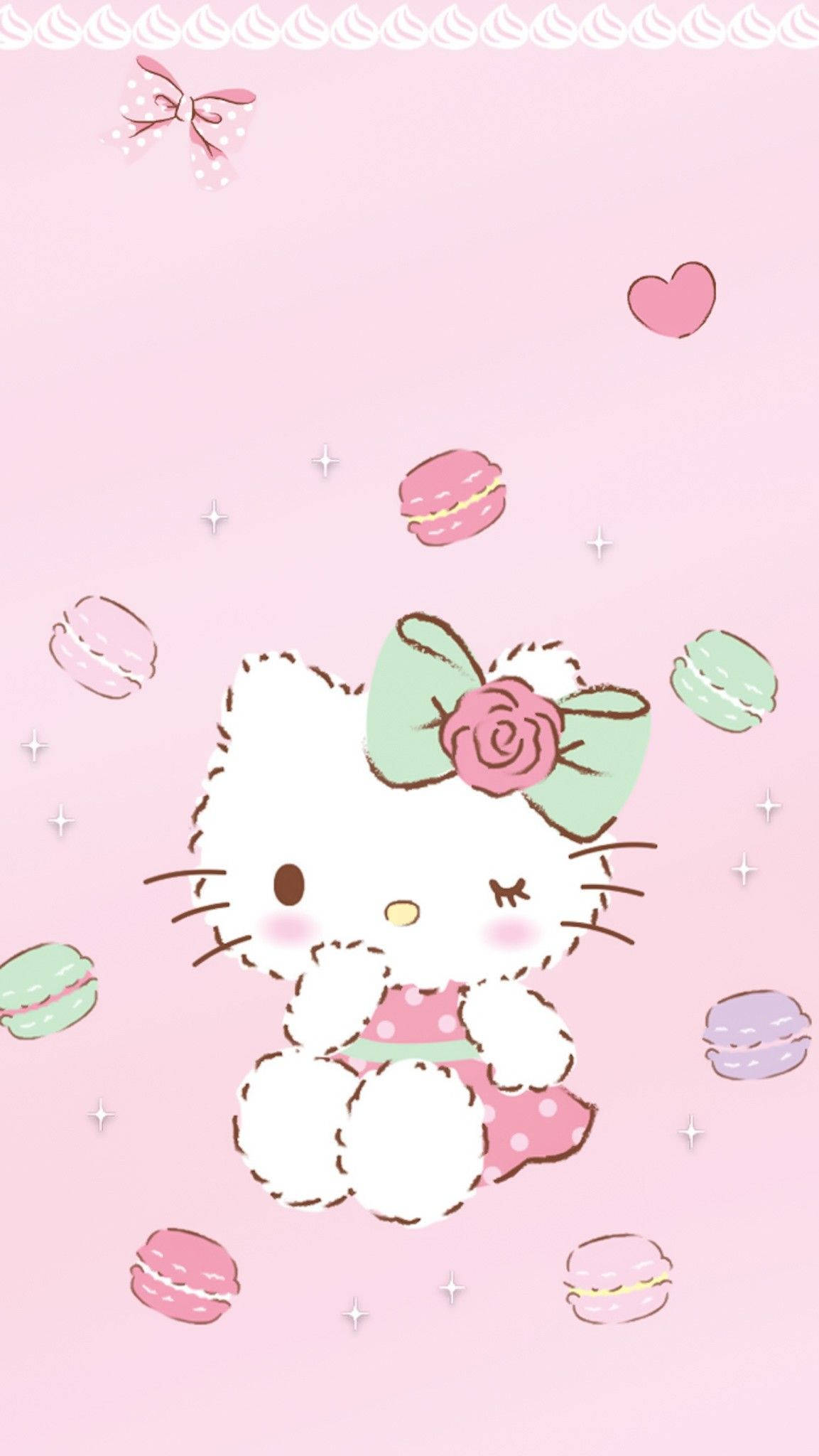 Μακαρόν και Hello Kitty PFP κινουμένων σχεδίων Ταπετσαρία