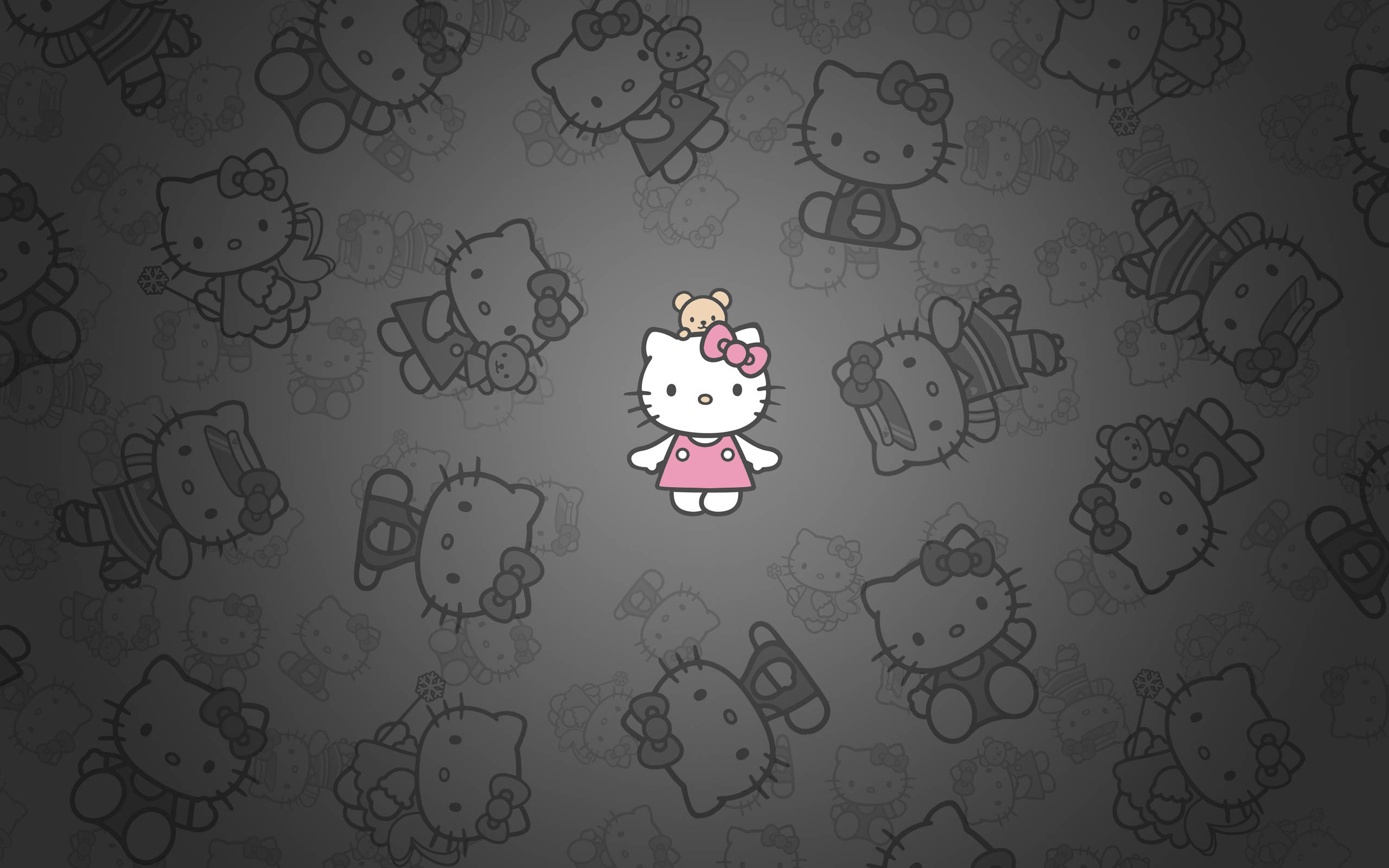 Μαύρη Hello Kitty με τον Tiny Chum Ταπετσαρία