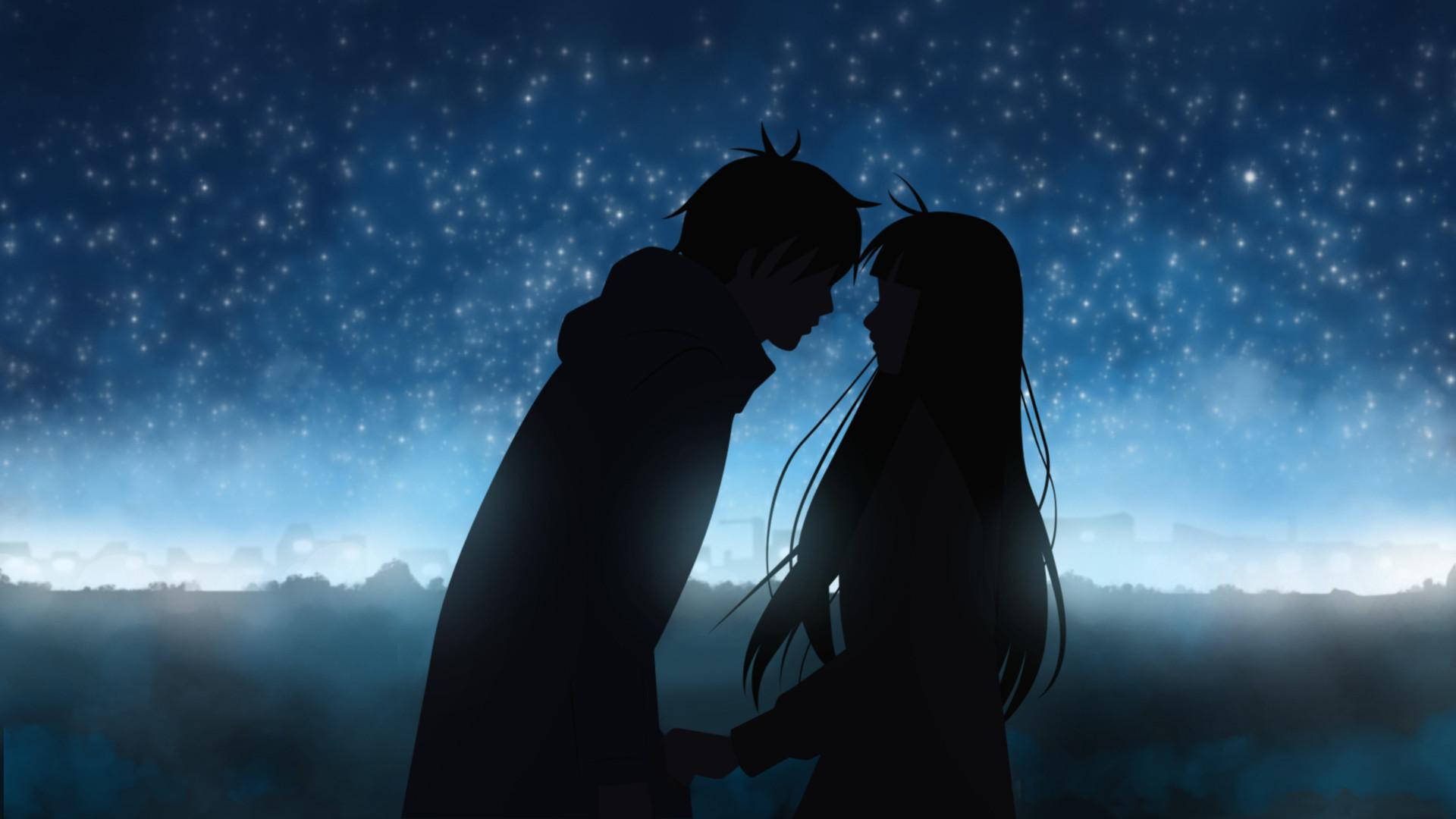 Μαύρο Anime Ζευγάρι Ταπετσαρία
