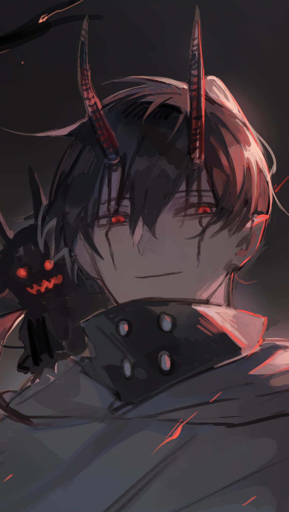Μαύρο Anime Προφίλ Δαιμονικού Αγοριού Ταπετσαρία