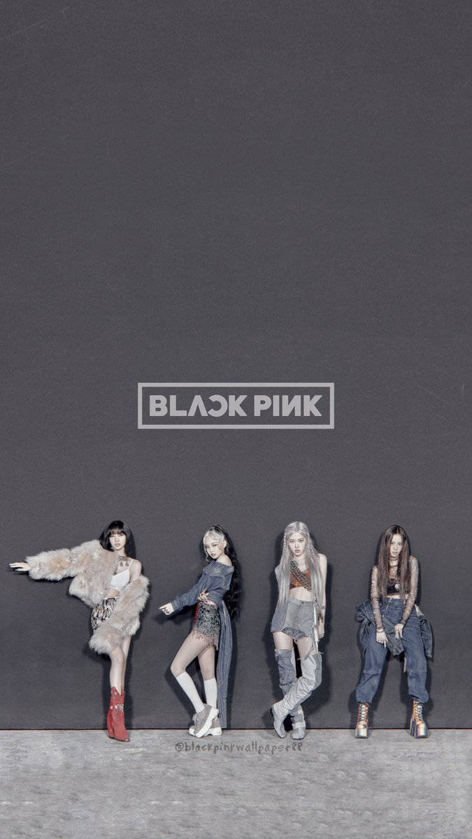 Μαύρο Pink Λογότυπο How You Like That σε Γκρι Ταπετσαρία