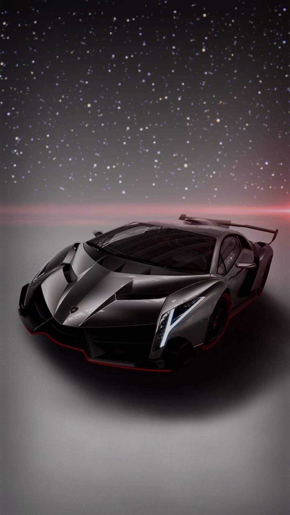 Μαύρο αυτοκίνητο Lamborghini iPhone κάτω από έναστρο ουρανό Ταπετσαρία