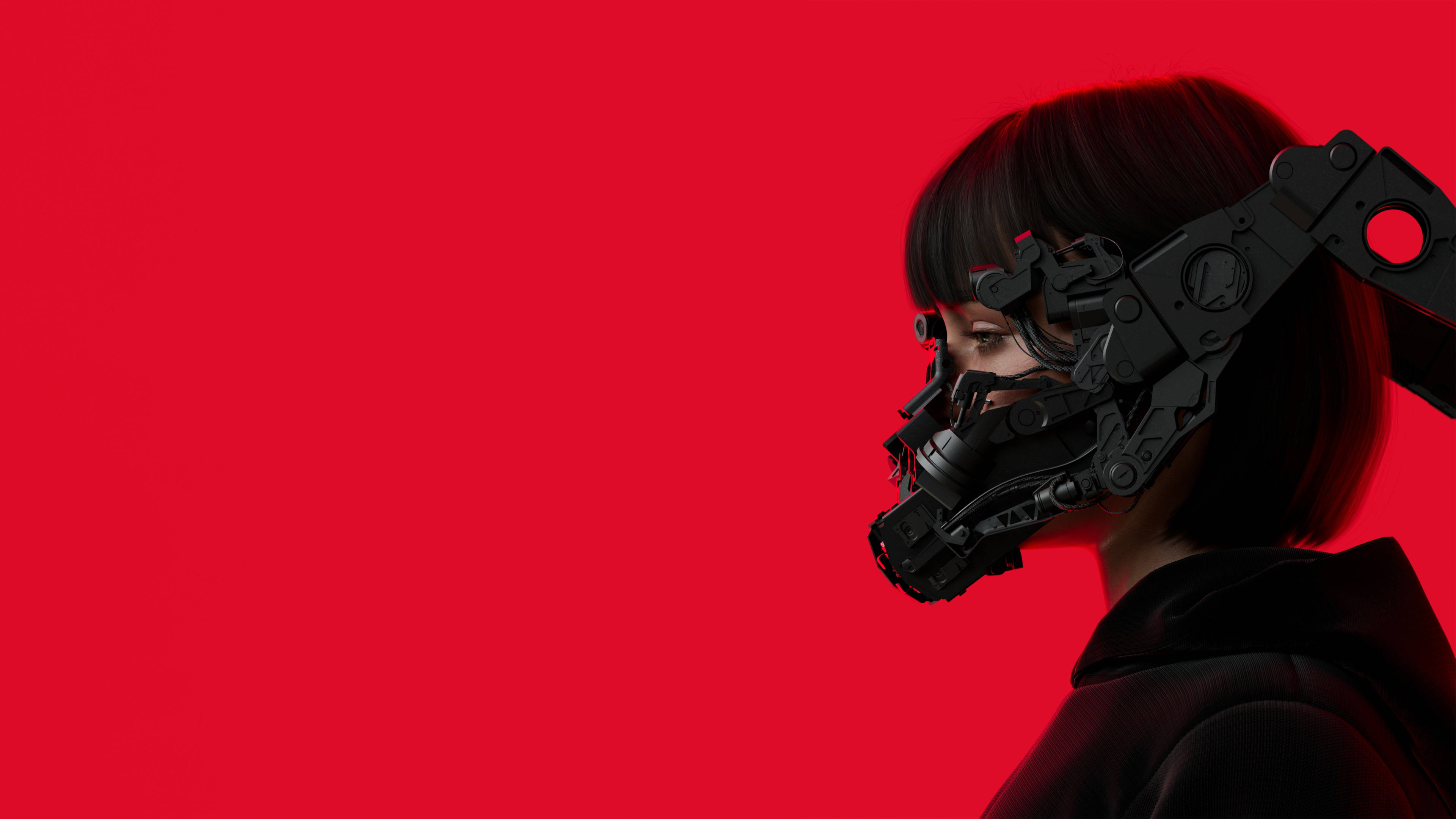 Μαύρο Κόκκινο 4K Cyberpunk Ταπετσαρία