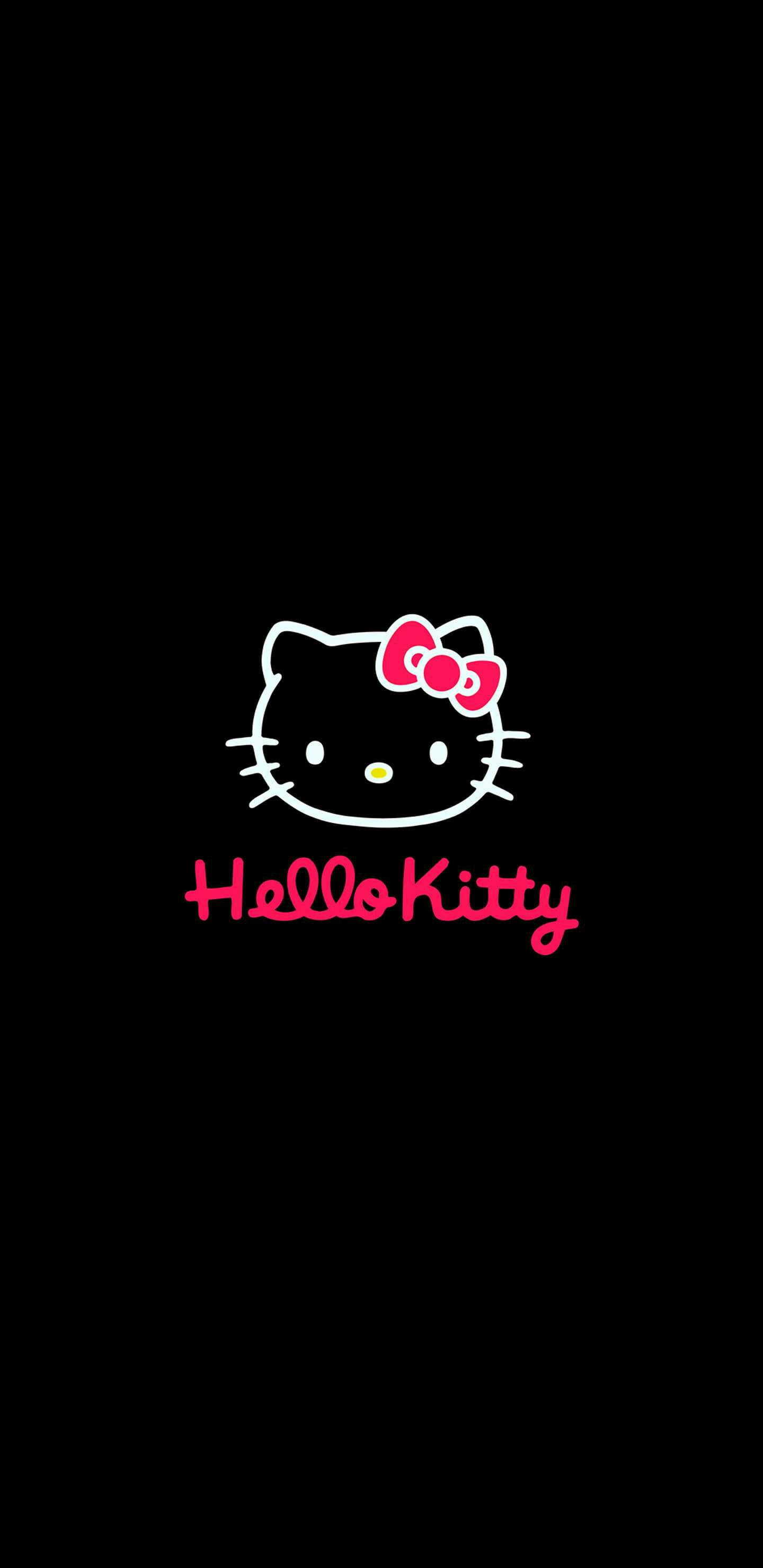 Μαύρο Περίγραμμα Προσώπου Hello Kitty Ταπετσαρία