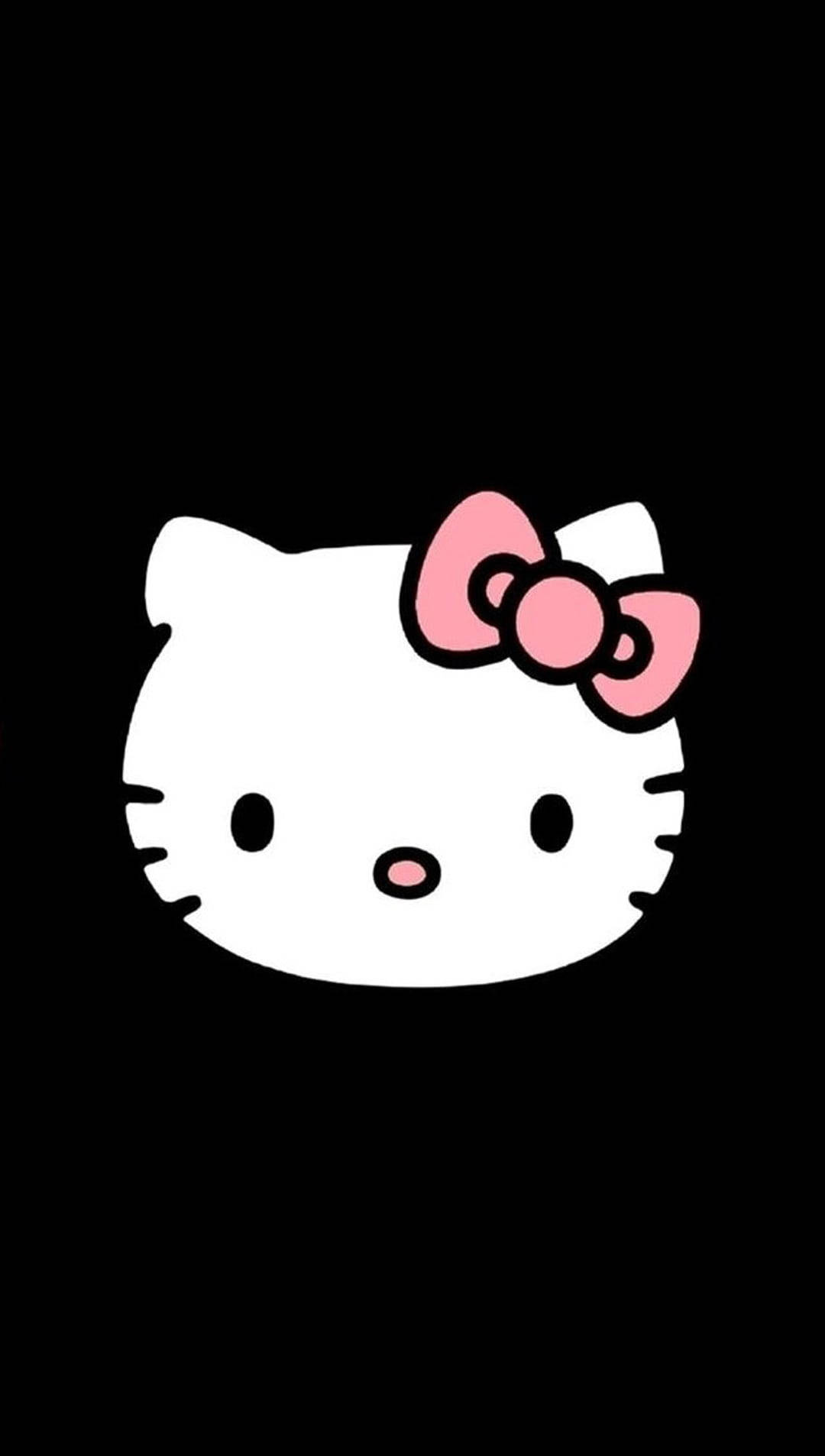Μαύρο Σκίτσο Καρτούν Hello Kitty Ταπετσαρία