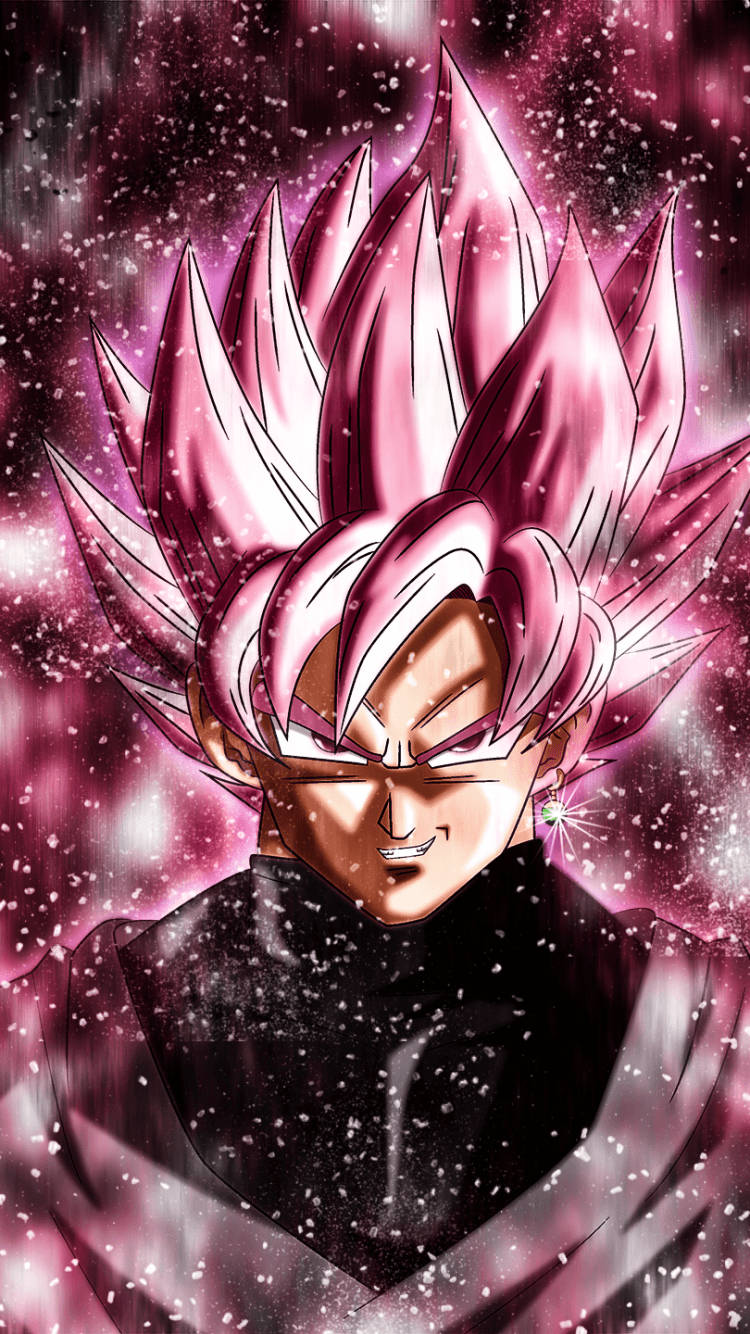 Μαύρος Goku με εφέ ροζ γκλίτερ Ταπετσαρία