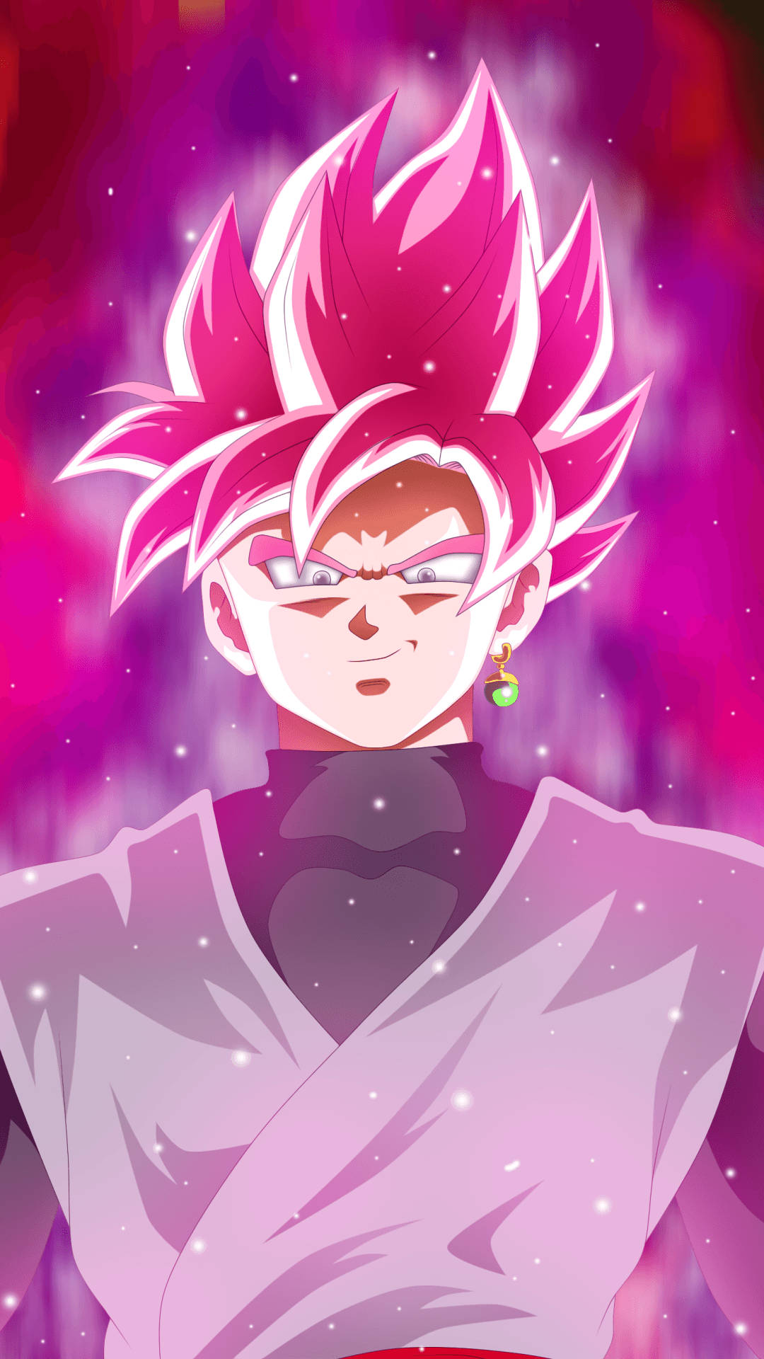 Μαύρος Goku με Λαμπερά Ροζ Μαλλιά Ταπετσαρία