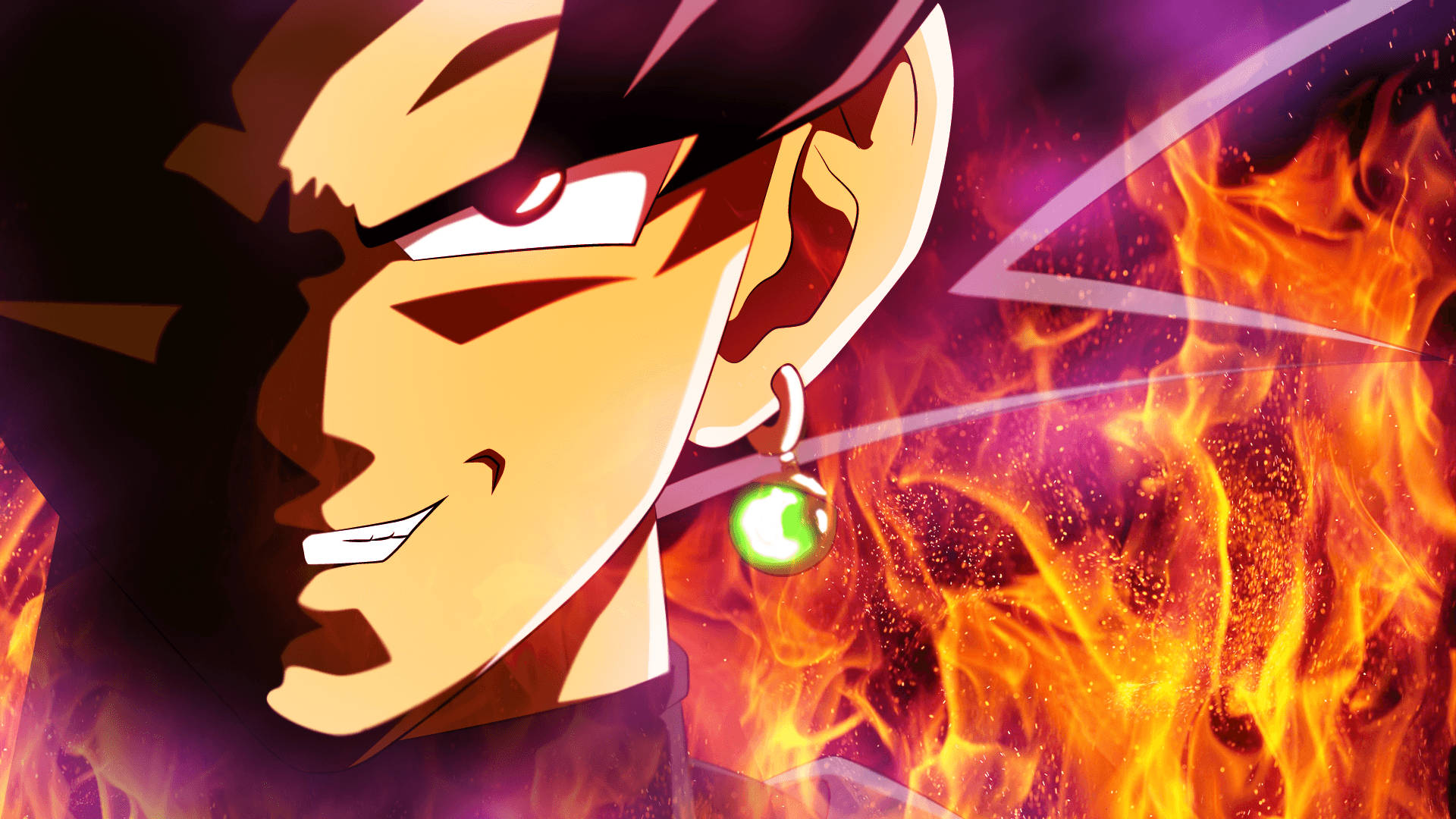 Μαύρος Goku σε Φλεγόμενη Φωτιά Ταπετσαρία