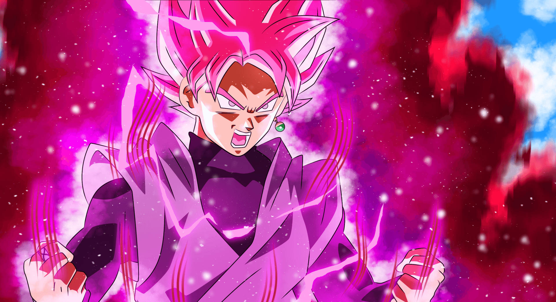 Μαύρος Goku Φορτίζει Δύναμη Ταπετσαρία