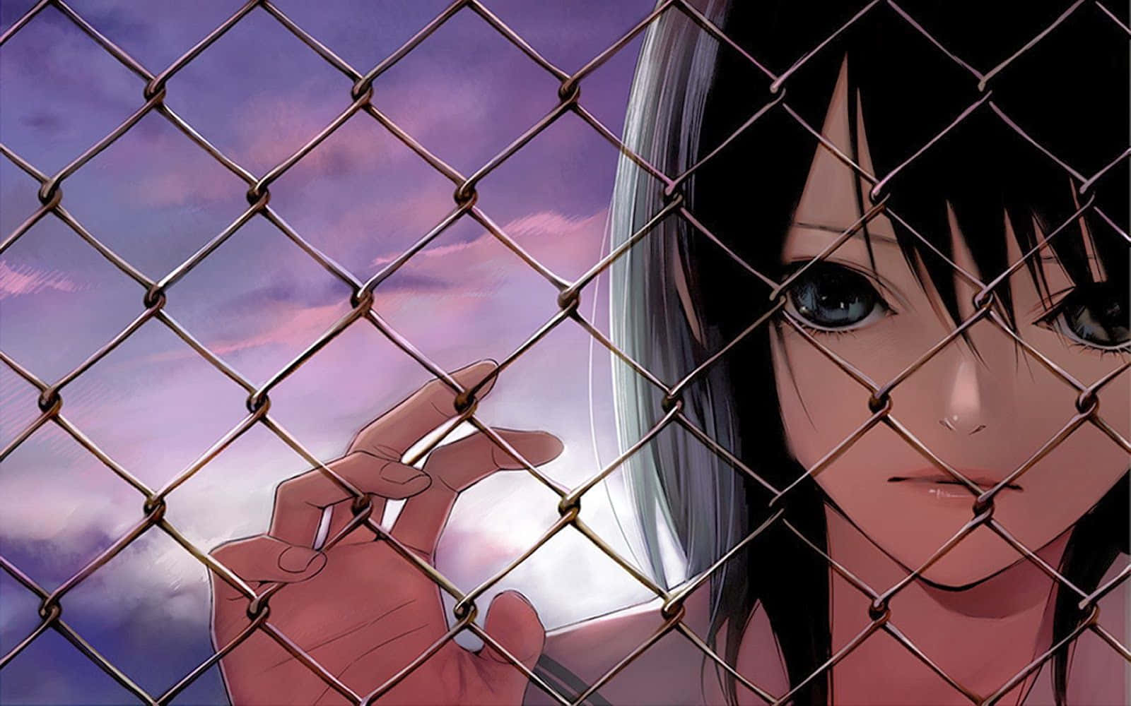 Μελαγχολικό Κορίτσι Anime Αισθητική Ταπετσαρία