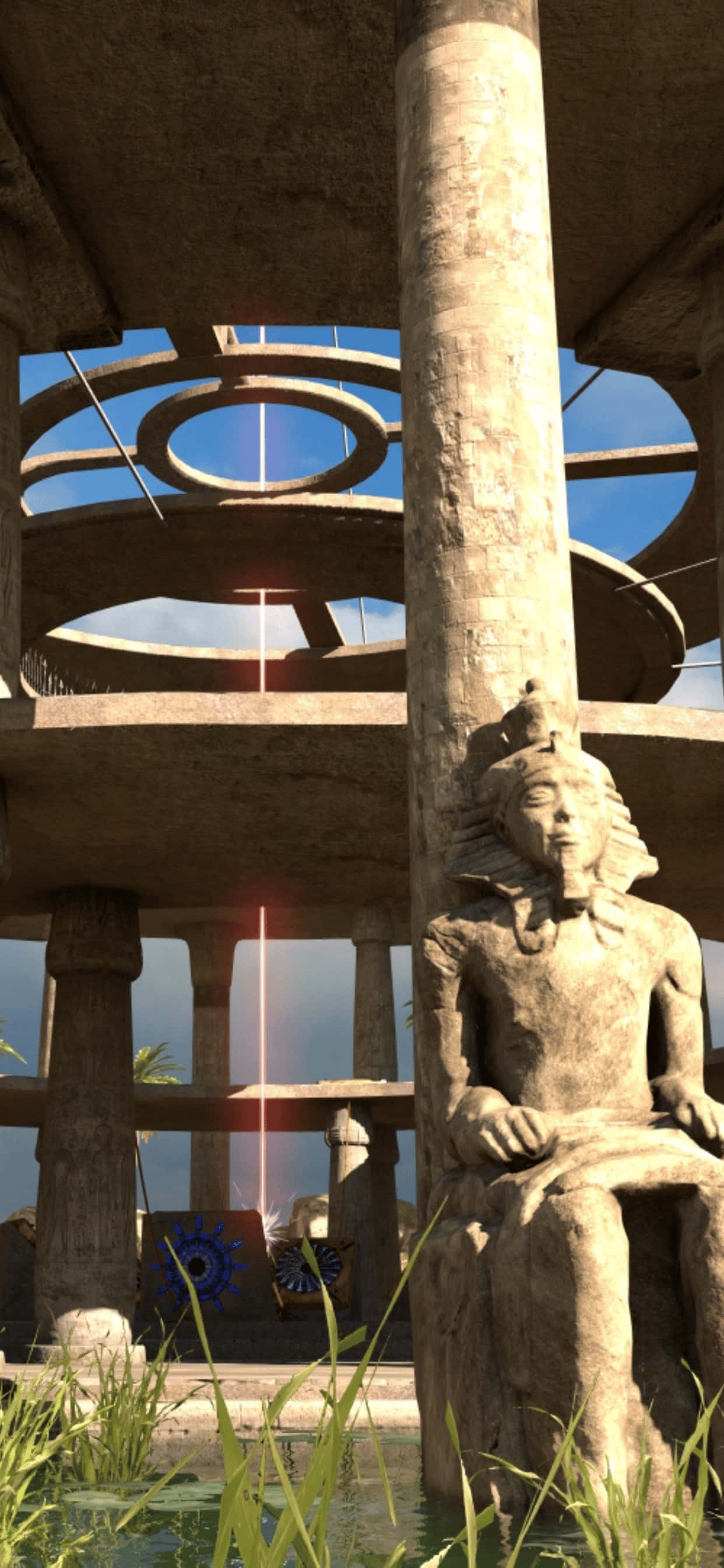 μια 3d εικόνα μιας αρχαίας αιγυπτιακής κατασκευής Ταπετσαρία