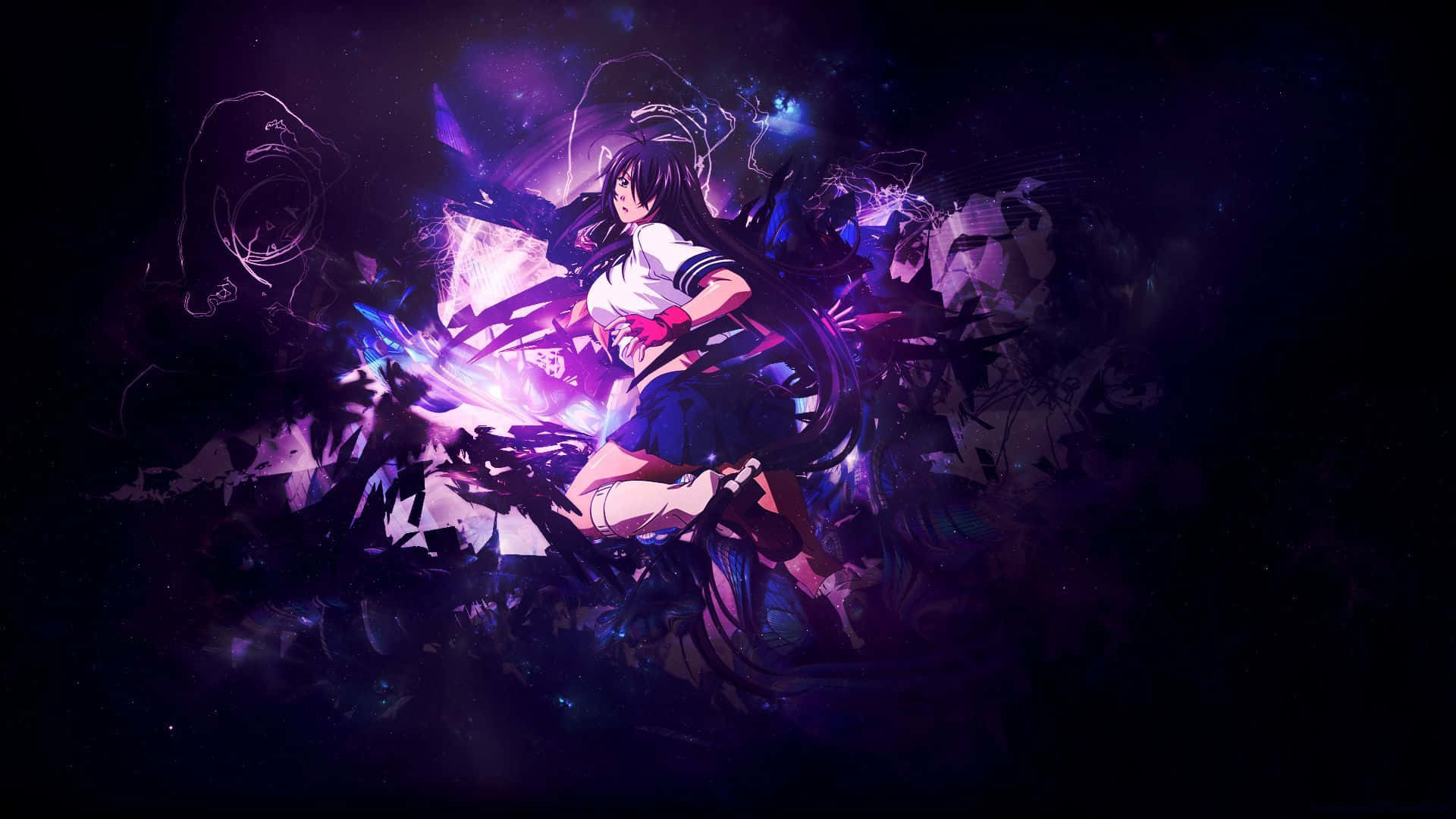 Μια εκπληκτική σκηνή ενός φανταστικού μωβ anime κόσμου Ταπετσαρία