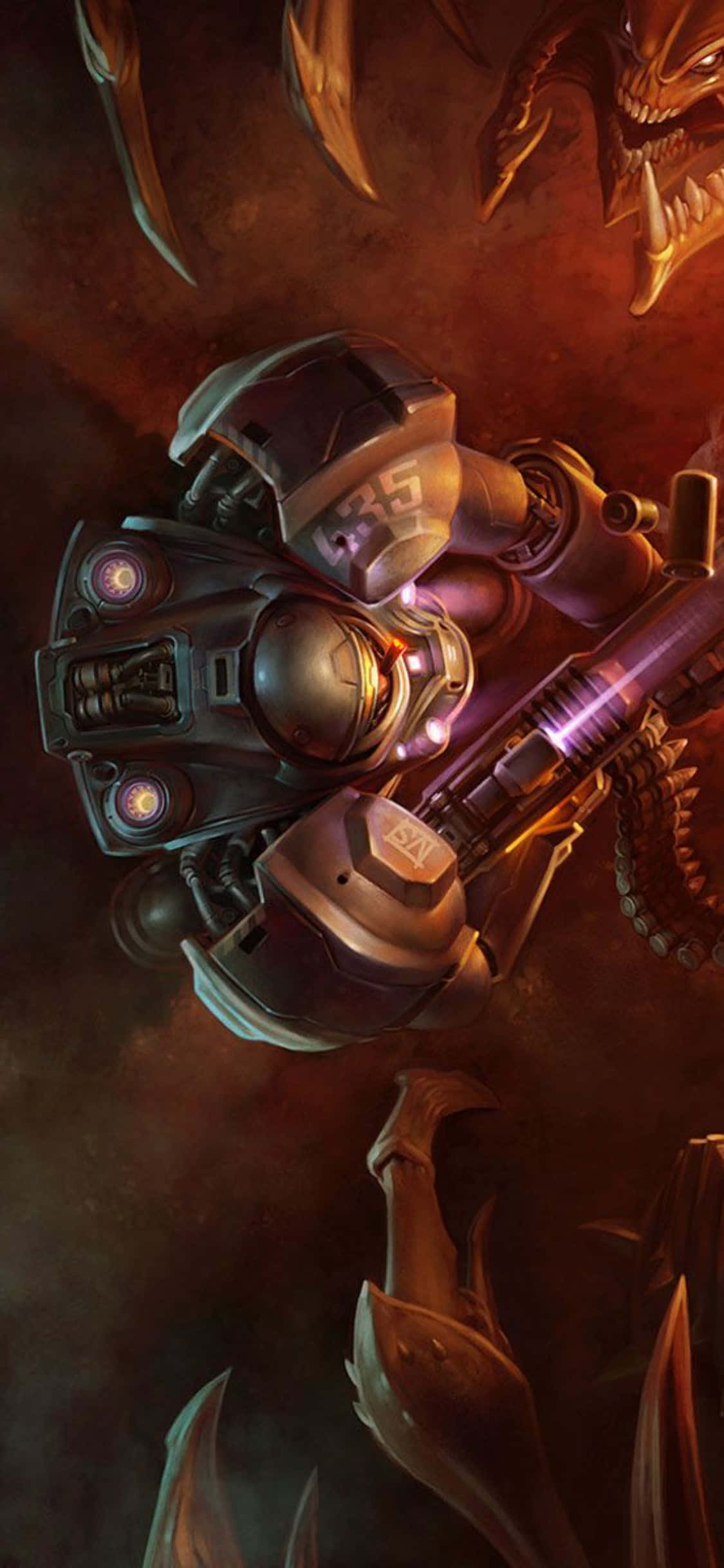 Μια λήψη του πολυβραβευμένου παιχνιδιού Starcraft II που τρέχει στο iPhone X. Ταπετσαρία