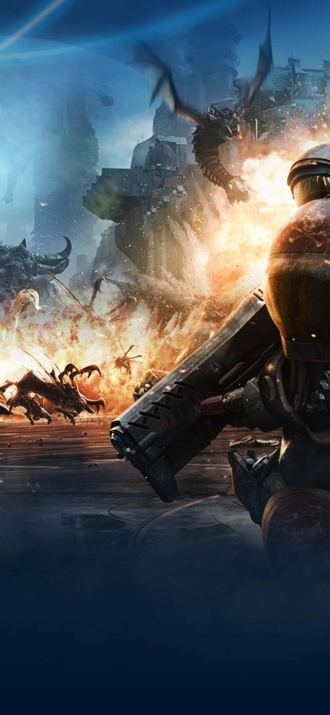 Μια ματιά στον υψηλής τεχνολογίας κόσμο του StarCraft II στο iPhone X Ταπετσαρία
