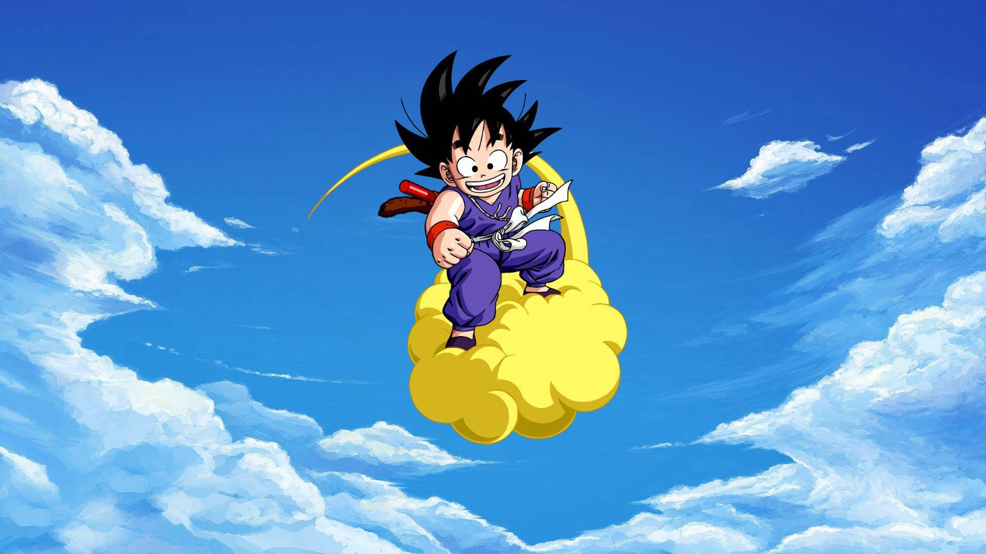 Ταπετσαρία του μικρού Son Goku να καβαλάει το ιπτάμενο σύννεφό του. — Goku Ταπετσαρία
