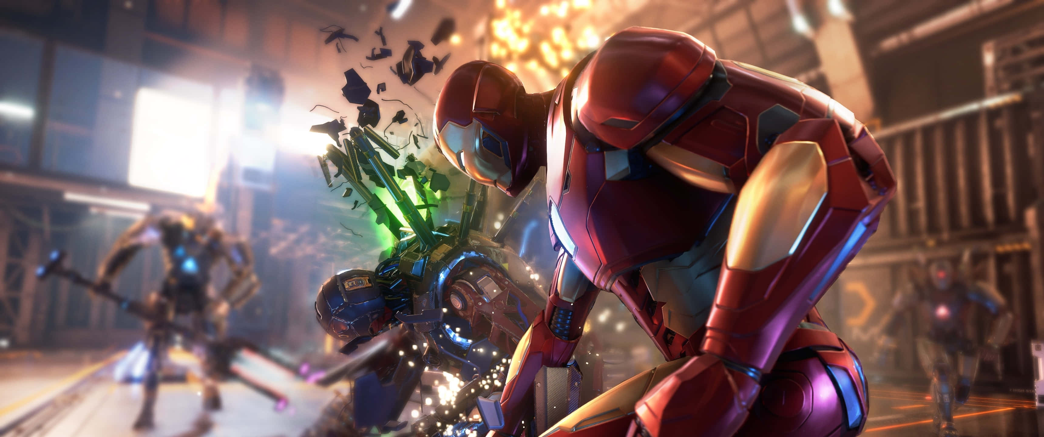 Μια σκηνή από ένα βιντεοπαιχνίδι με τον Iron Man και άλλους χαρακτήρες Ταπετσαρία