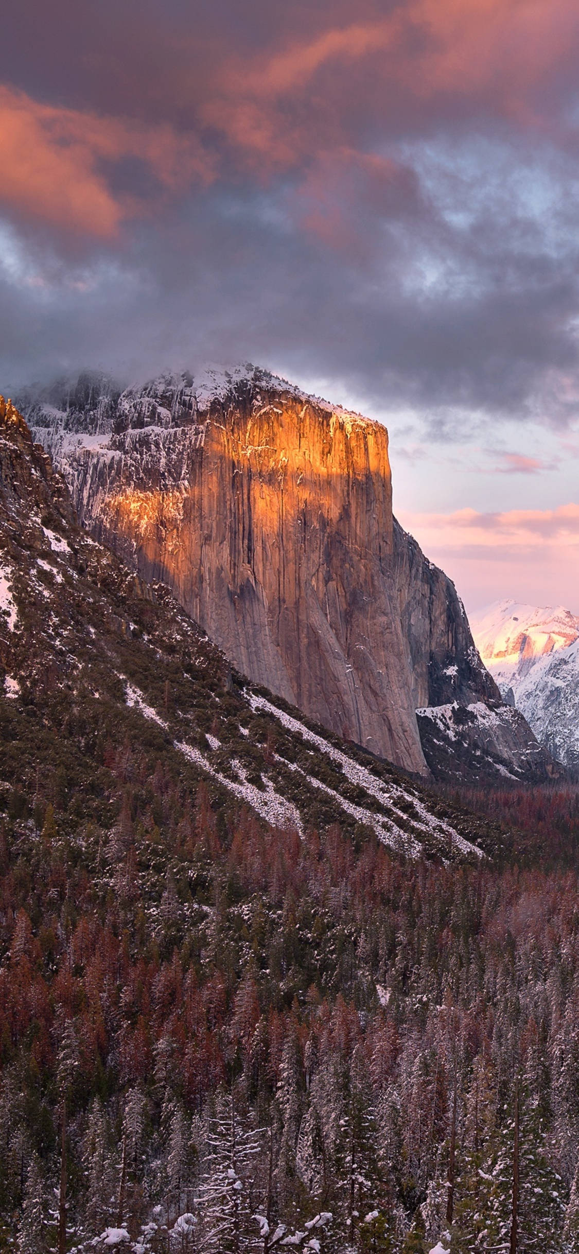 Μια όμορφη θέα του Εθνικού Πάρκου Yosemite μέσα από τον φακό ενός iPhone Ταπετσαρία